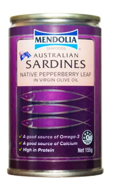 Sardines with Native Pepperberry Leaf in Virgin Olive Oil 155g