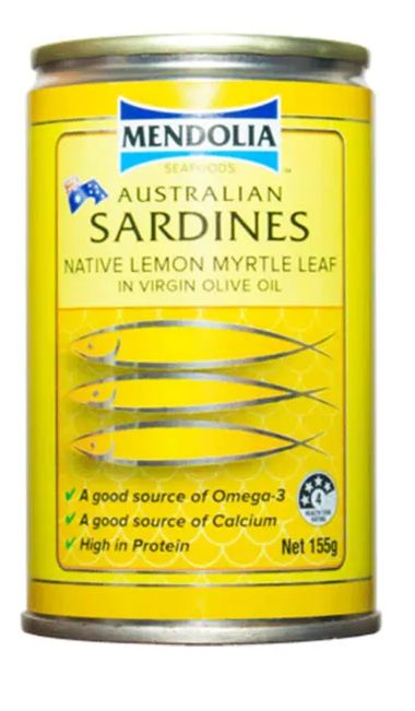 Sardines with Native Lemon Myrtle Leaf in Virgin Olive Oil 155g