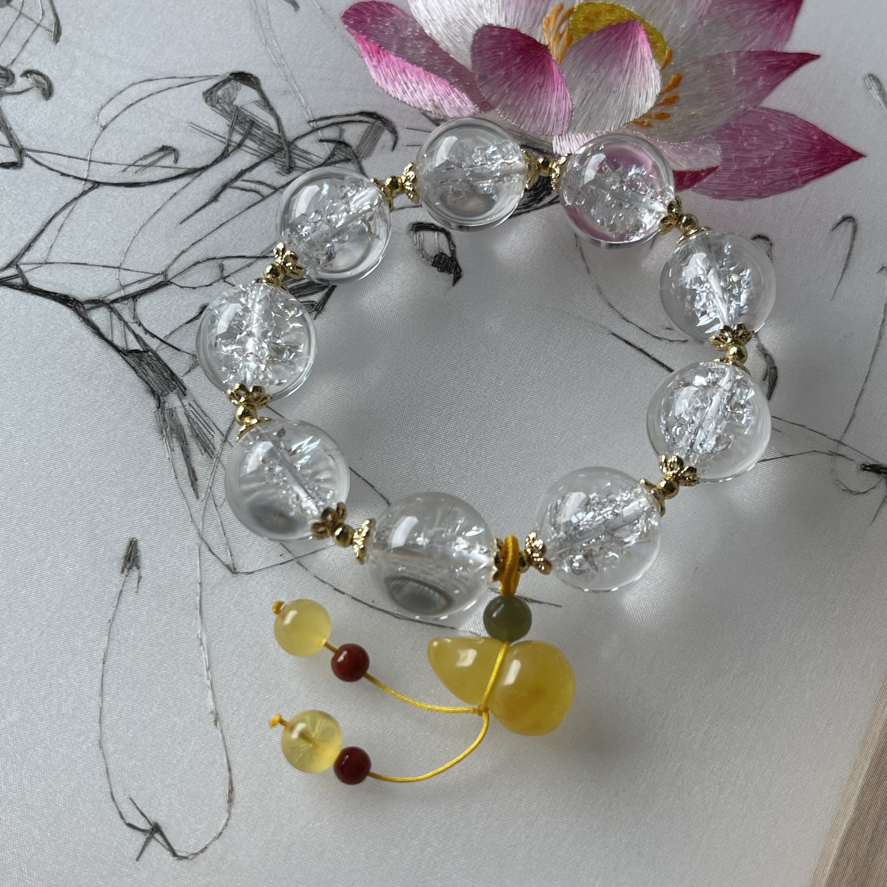 Cracked Crystal Clear Quartz Bracelet (PCH00015)