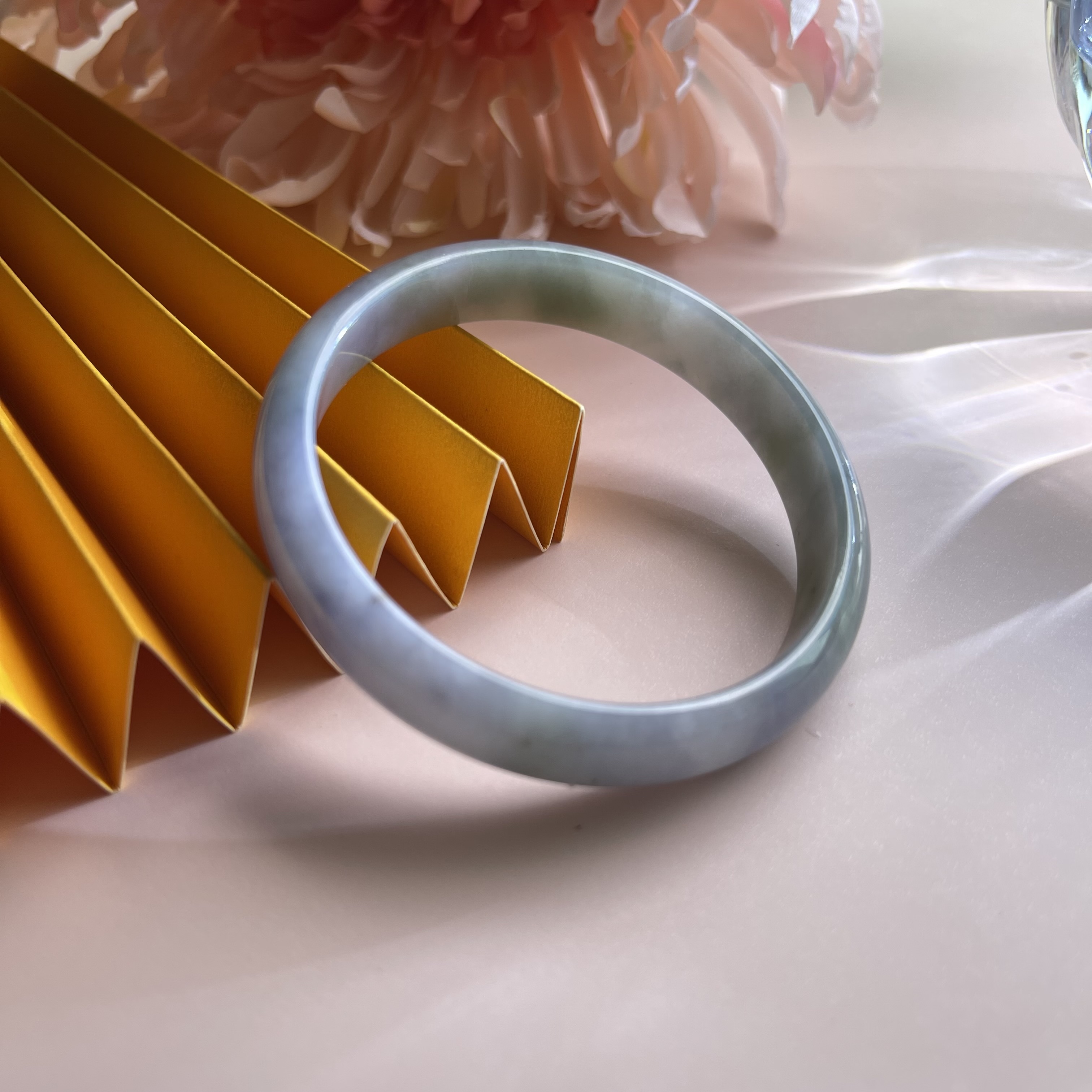 Violet Green Jadeite Bangle (PJA00109)