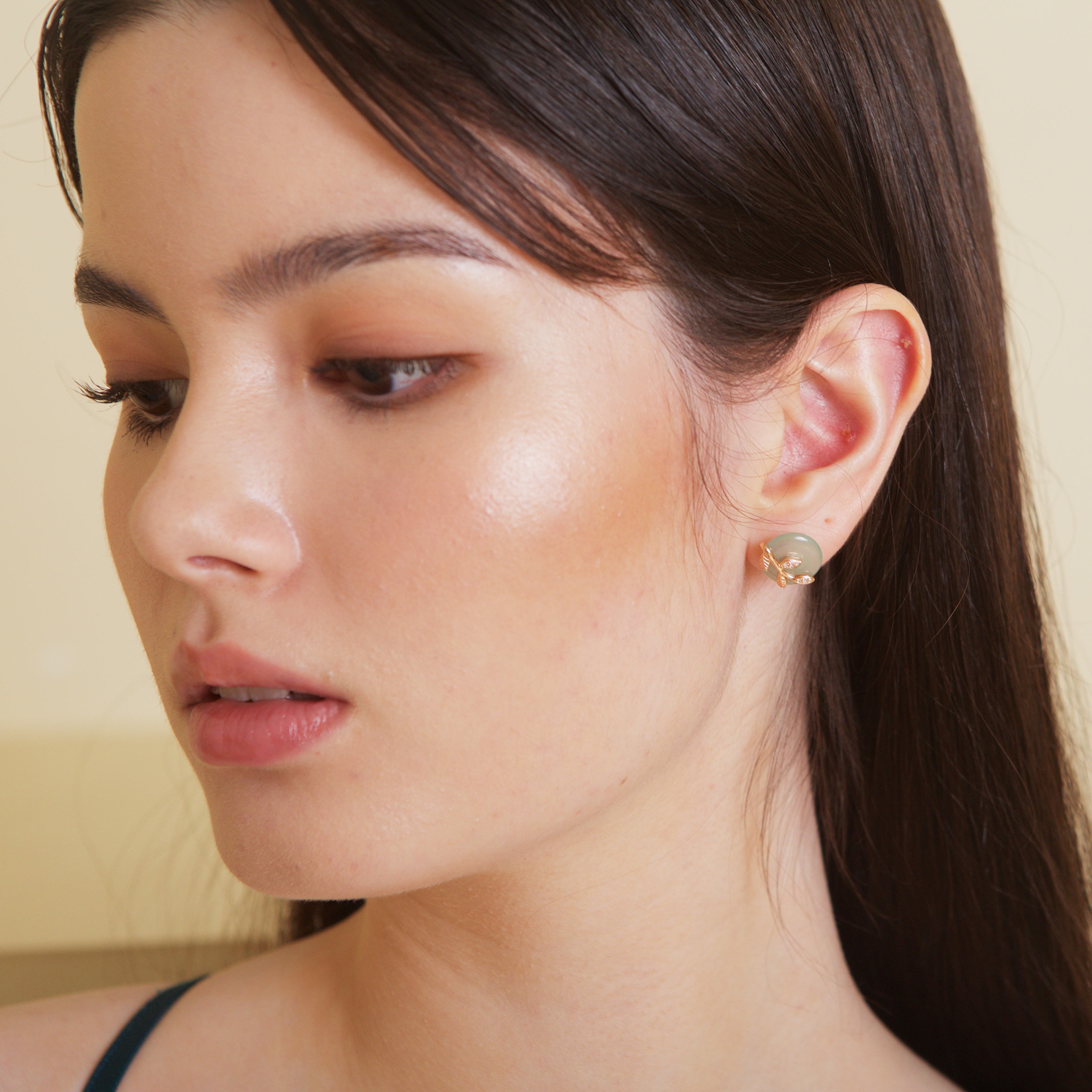 Icy Safety Coins Jade Earrings (PJA00181) 