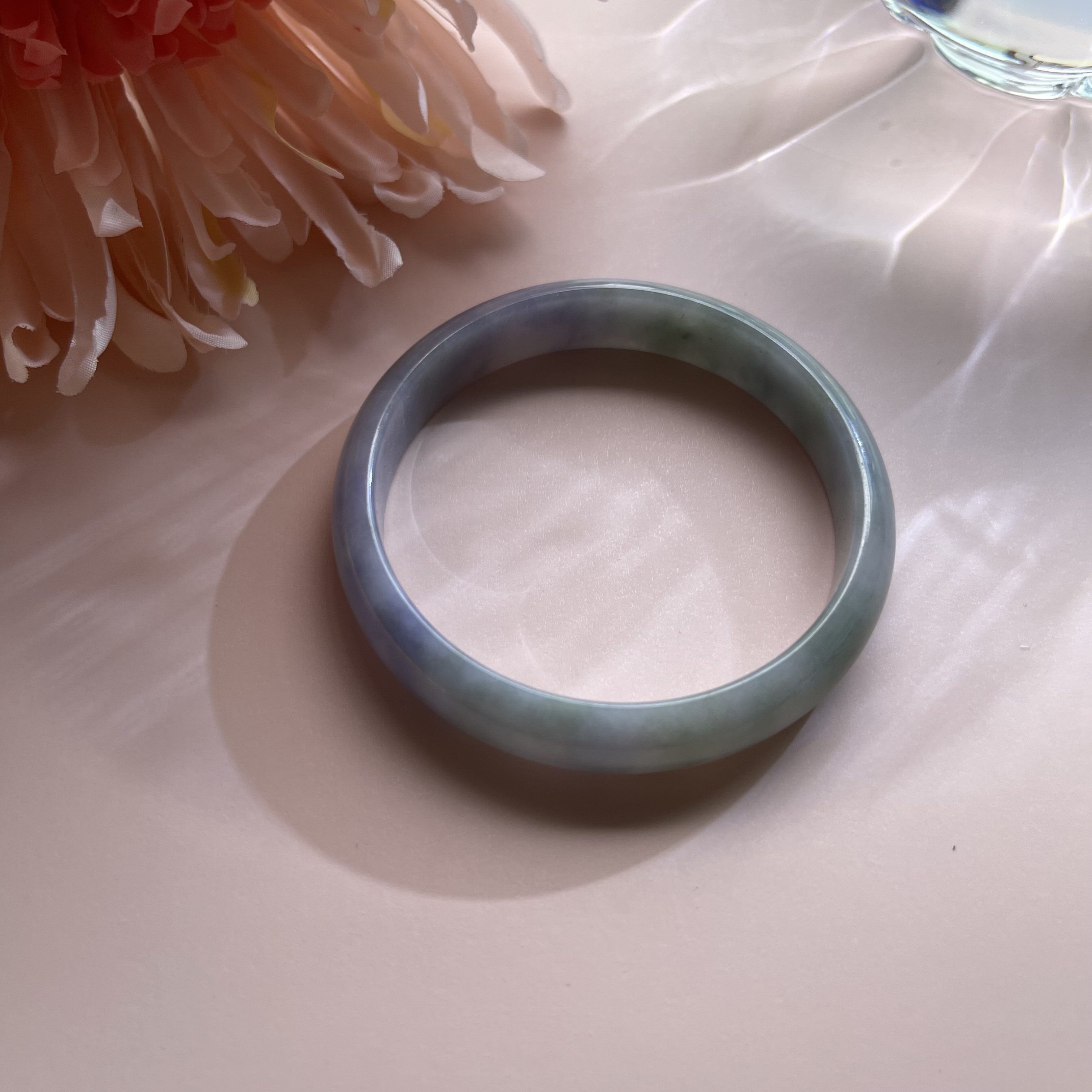 Violet Green Jadeite Bangle (PJA00109)