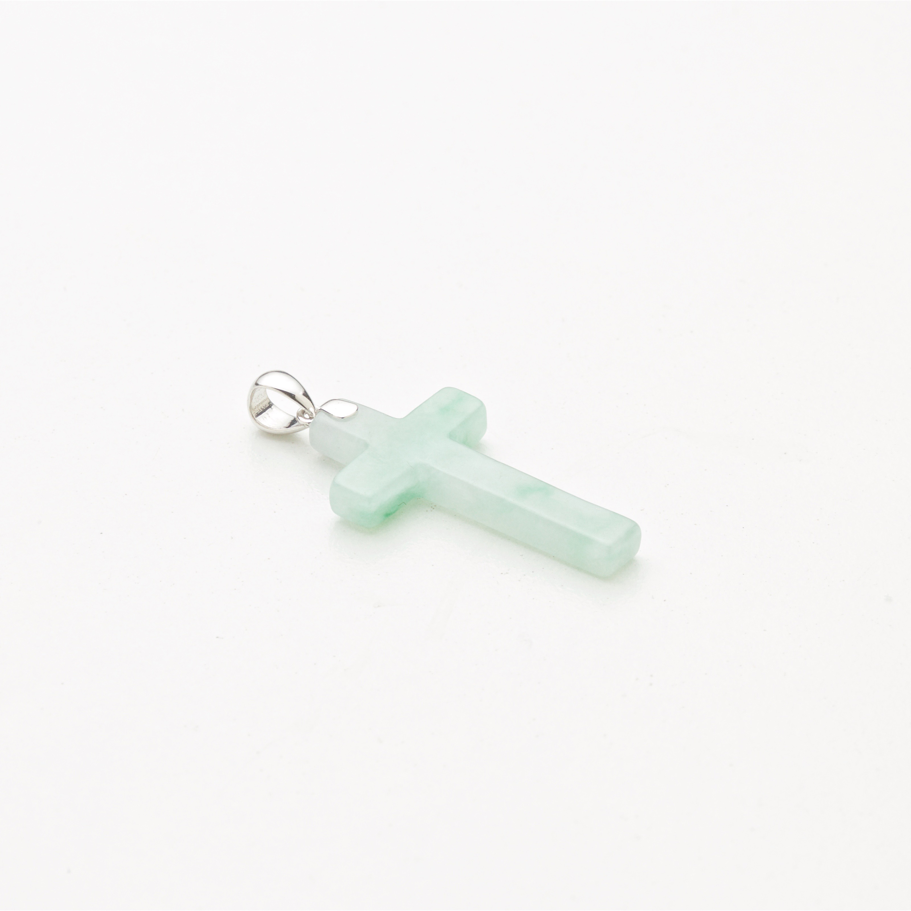 Mint Green Jadeite Cross Charm (PJA00198)