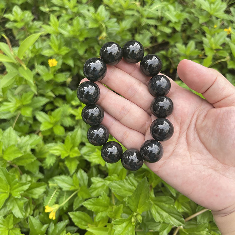 Black Jadeite Bracelet - Round Huge Beads (PJA00014)