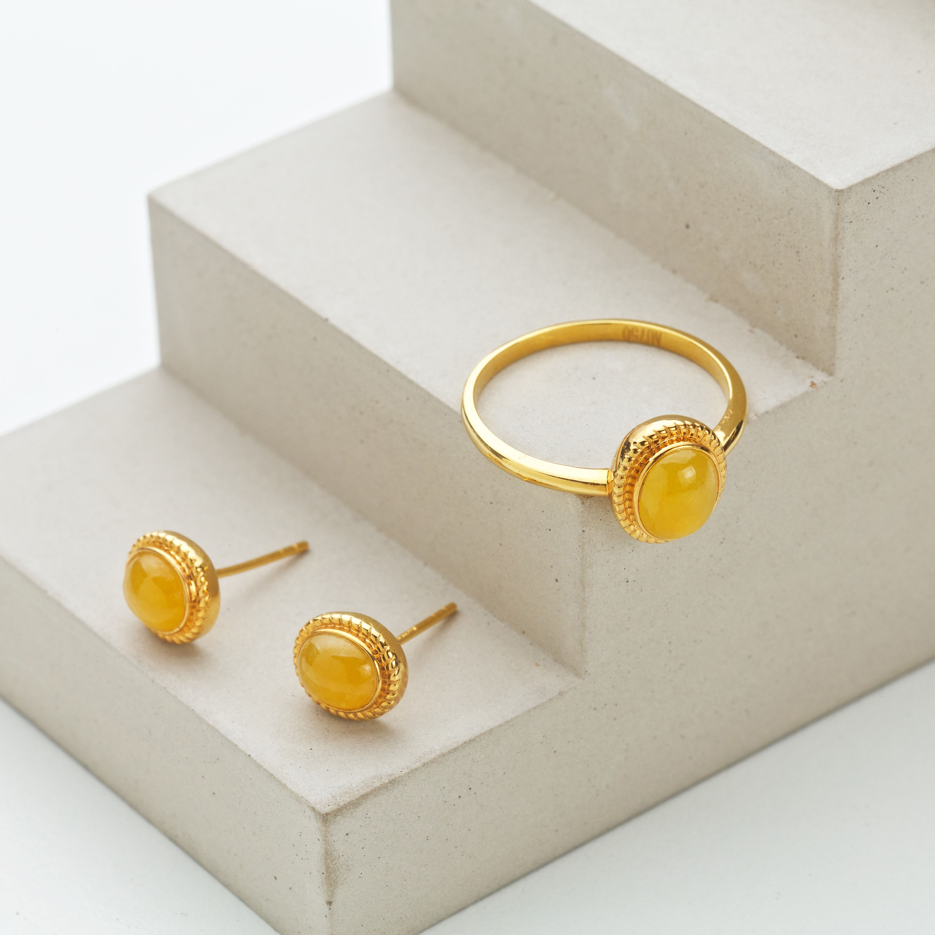 Icy Yellow Jade Earrings (PJA00162)