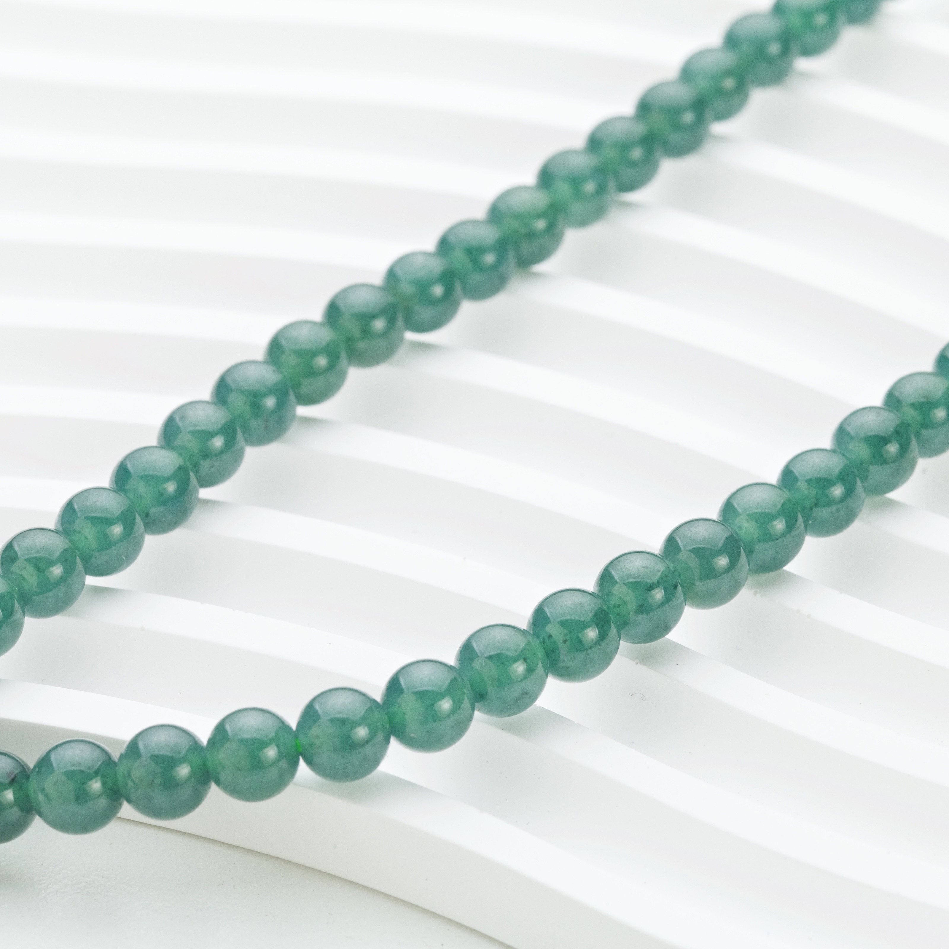 Bluish Green Jadeite Beads Bracelet or Necklace (PJA00183)