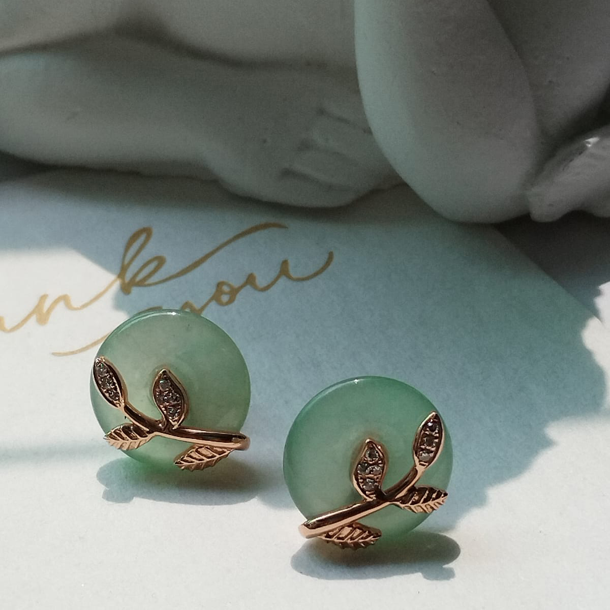 Icy Safety Coins Jade Earrings (PJA00181) 