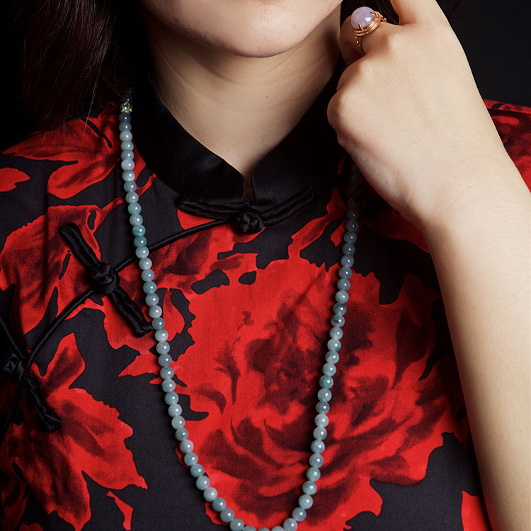 Bluish Jadeite Beads Bracelet or Necklace (PJA00019)