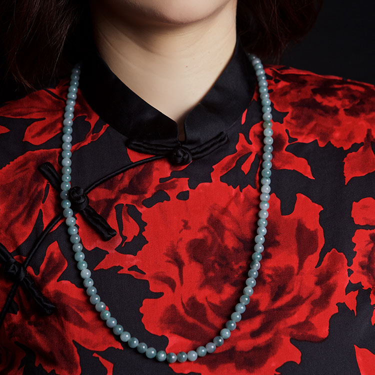 Bluish Jadeite Beads Bracelet or Necklace (PJA00019)