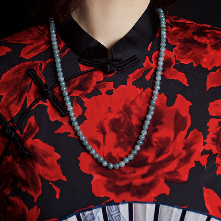 Bluish Jadeite Beads Bracelet or Necklace (PJA00019)