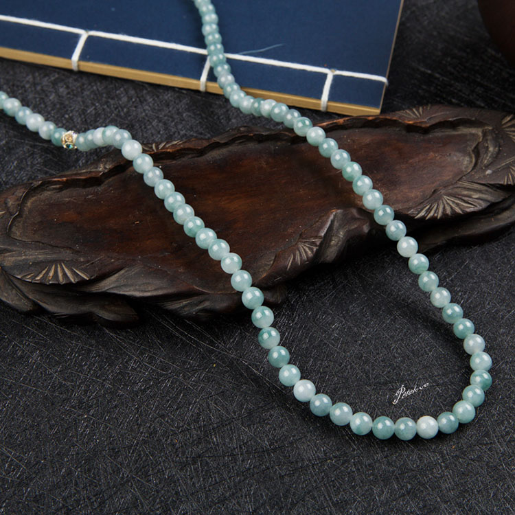 Bluish Jadeite Beads Bracelet or Necklace (PJA00019)