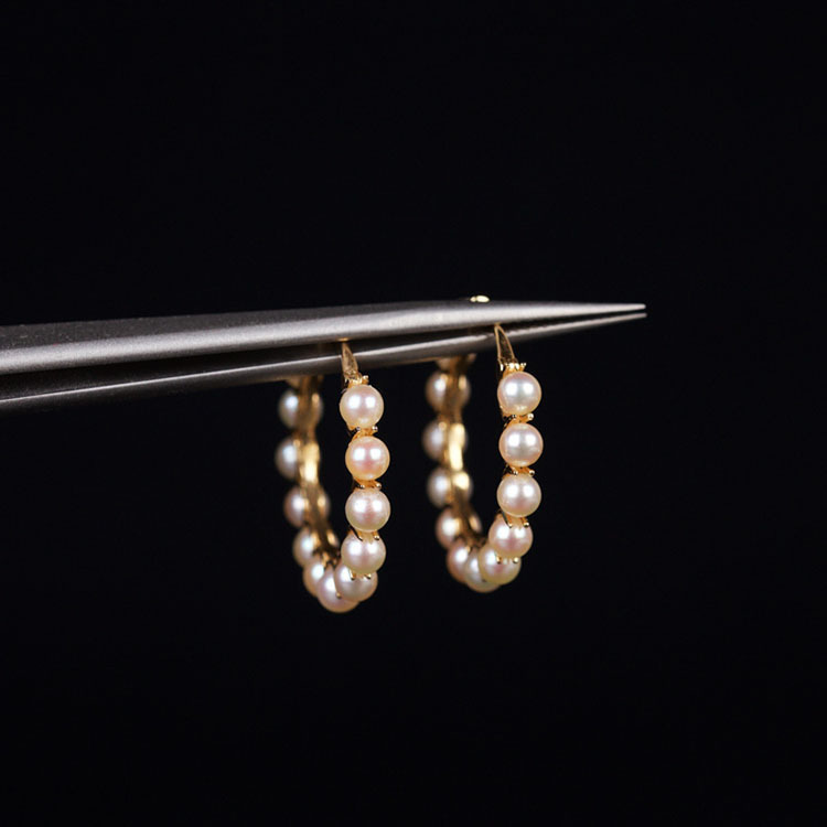 Pink Baby Akoya Hoop Earrings (PPE00005)