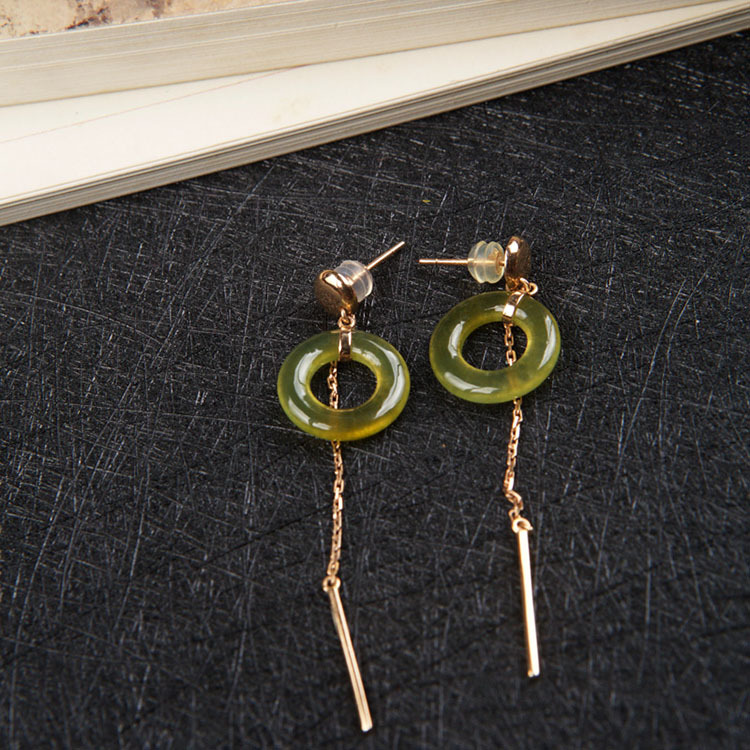 Olive Green Loops Earrings (PJA00031)