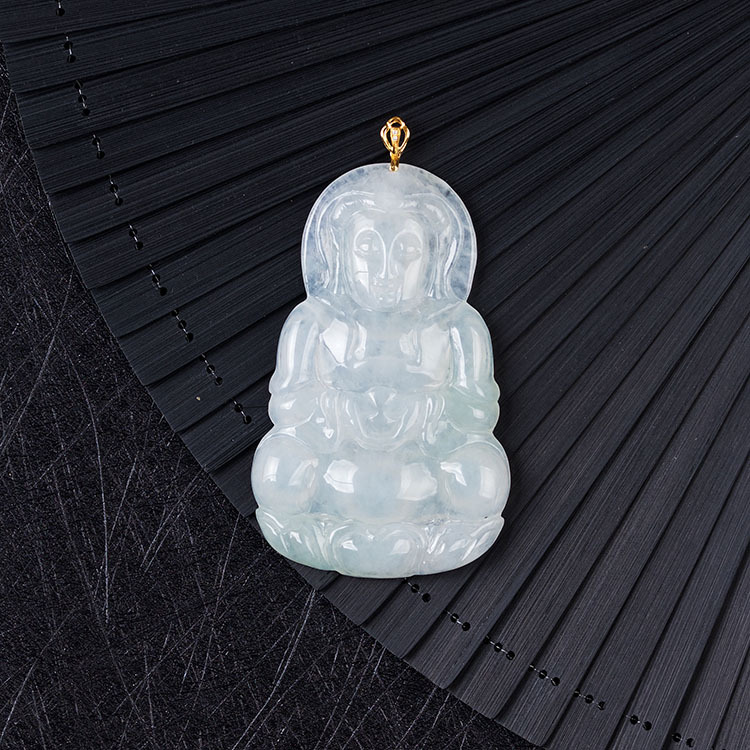 White with light green tinge Guan Yin Pendant (PJA00003)