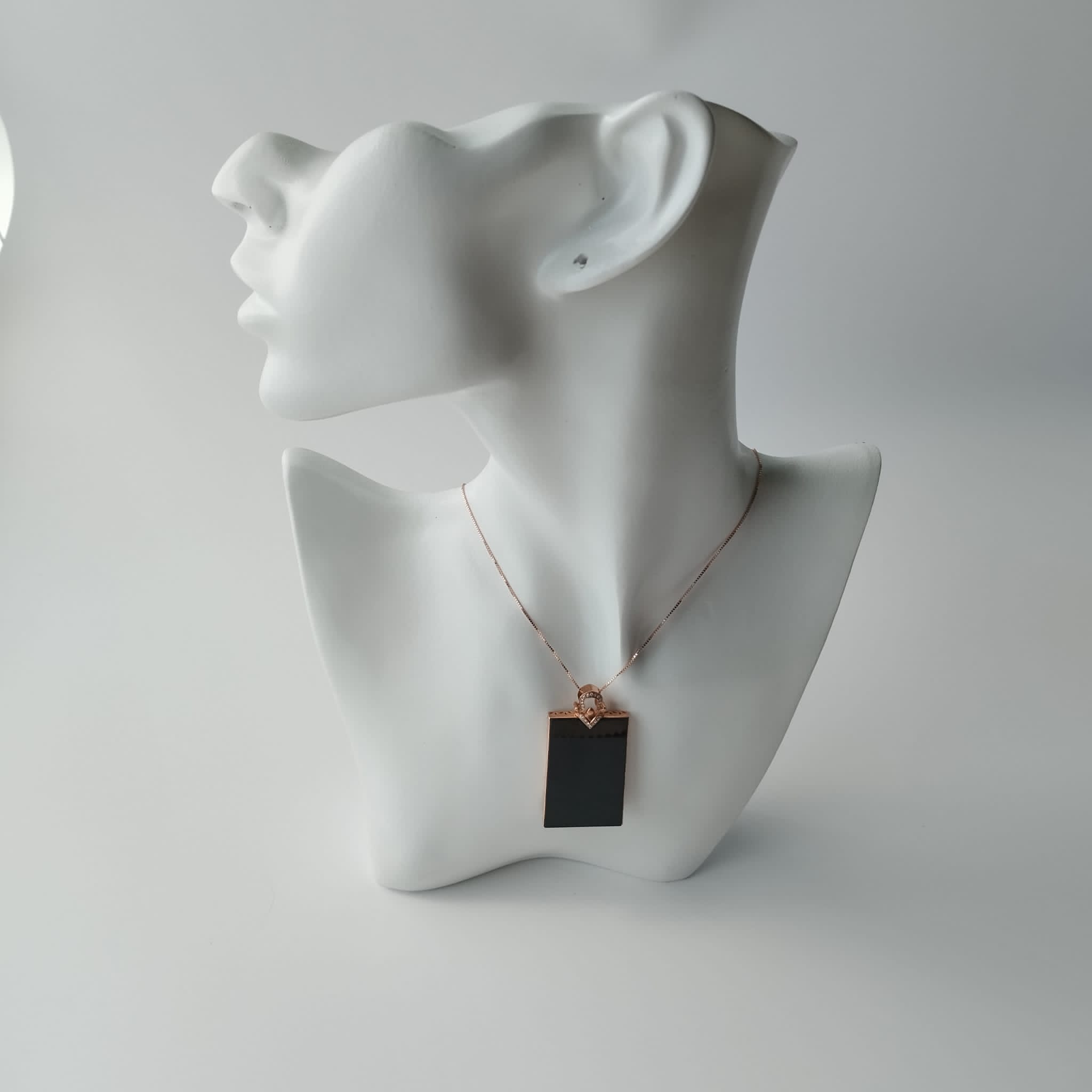 18K Rose Gold Trapezium Omphacite Pendant  (PJA00288)