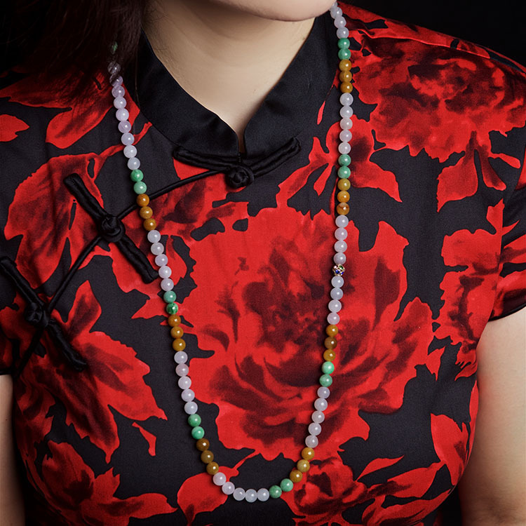 Multi Color Jadeite Beads Bracelet or Necklace (PJA00015)