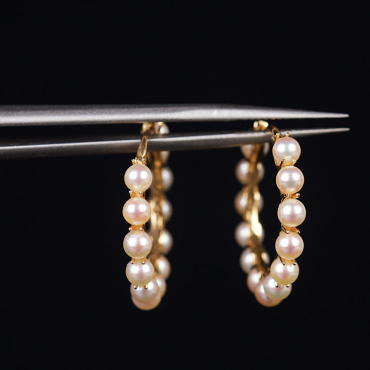 Pink Baby Akoya Hoop Earrings (PPE00005)