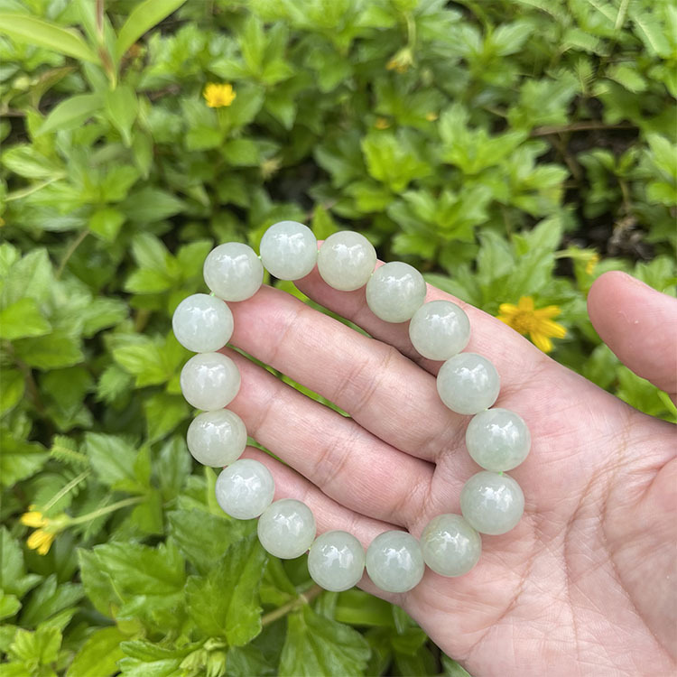Faint Green Jadeite Bracelet (PJA00013)