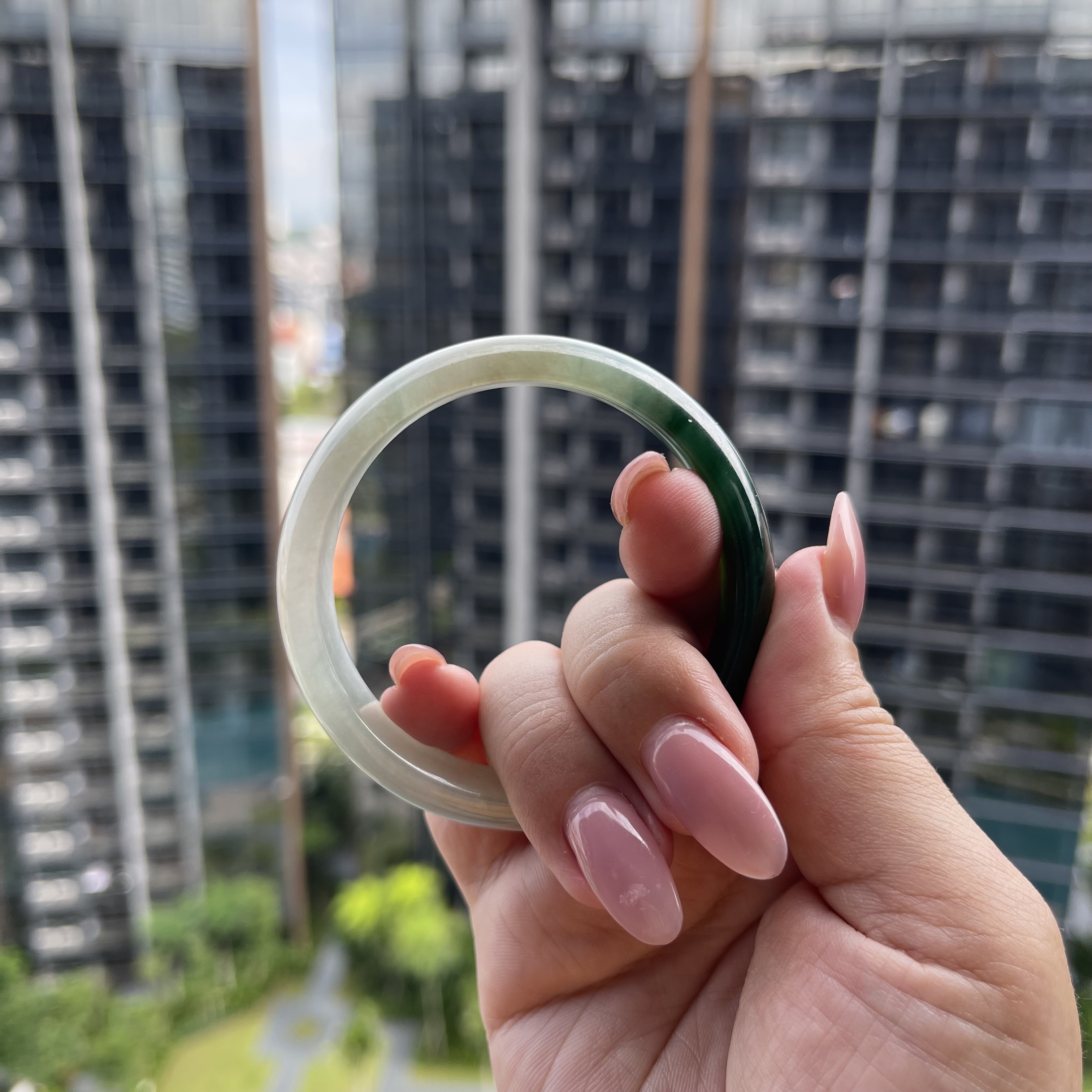 Icy Translucent Green Bangle (PJA00074)