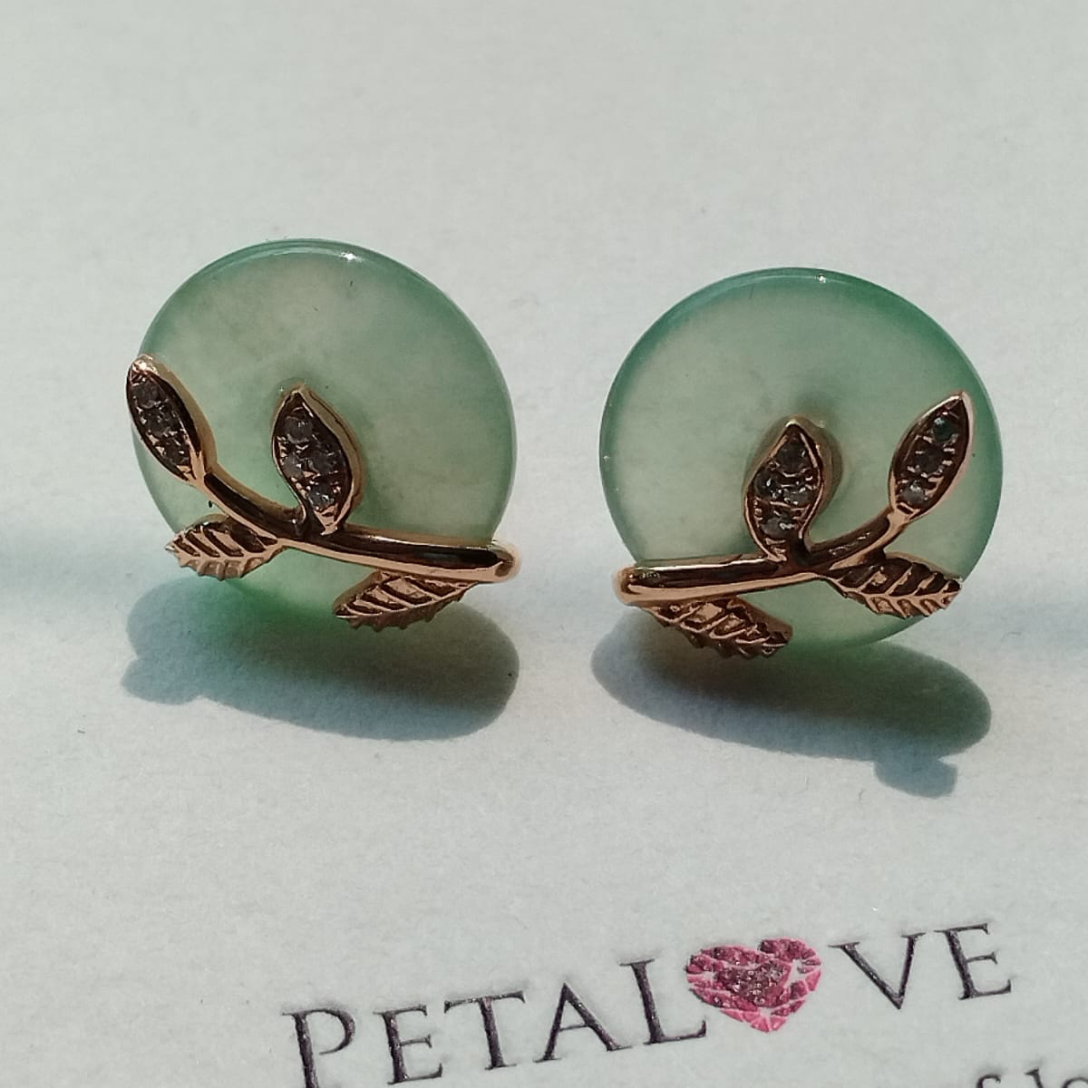 Icy Safety Coins Jade Earrings (PJA00181) 