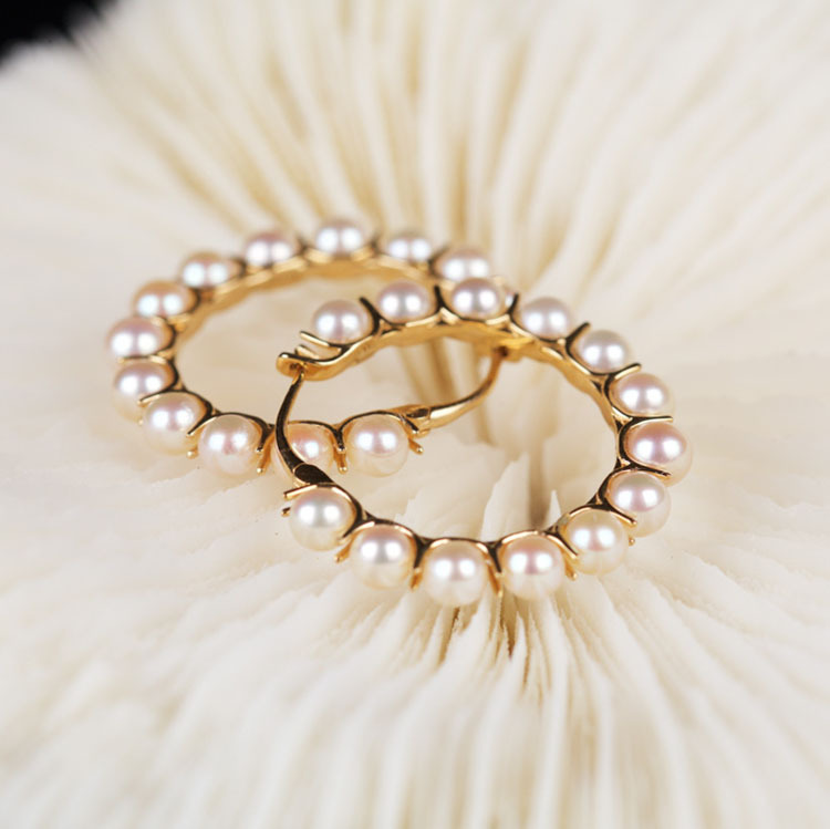 Pink Baby Akoya Hoop Earrings (PPE00005)