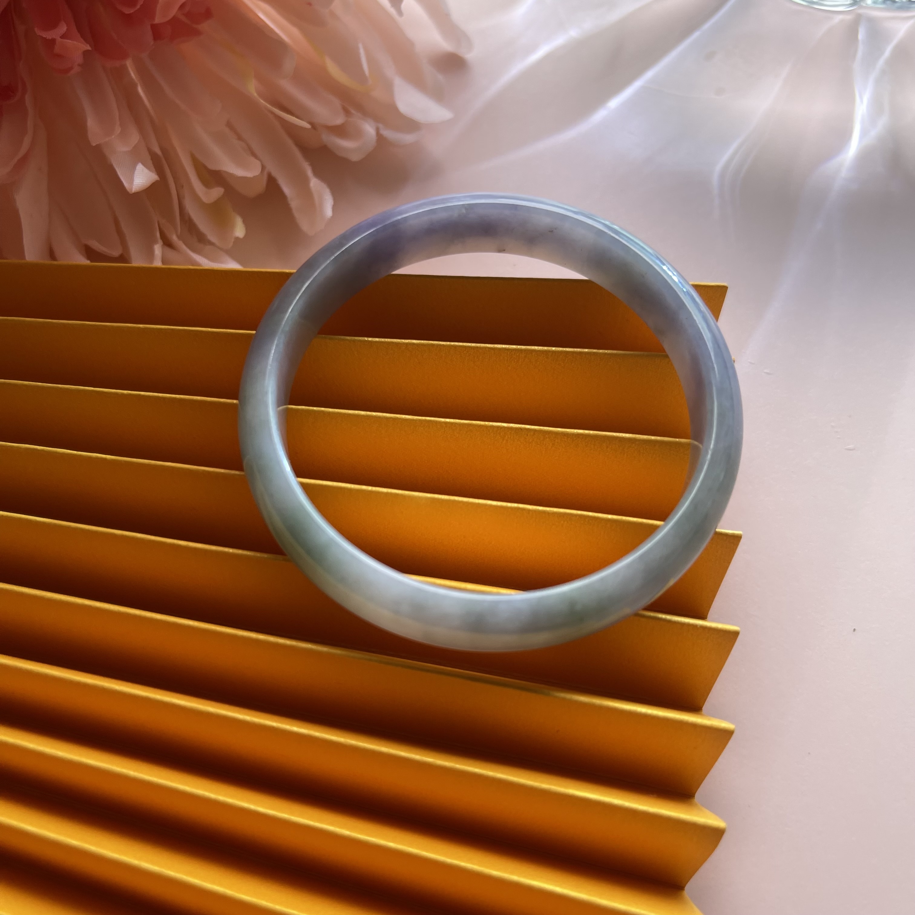 Violet Green Jadeite Bangle (PJA00109)