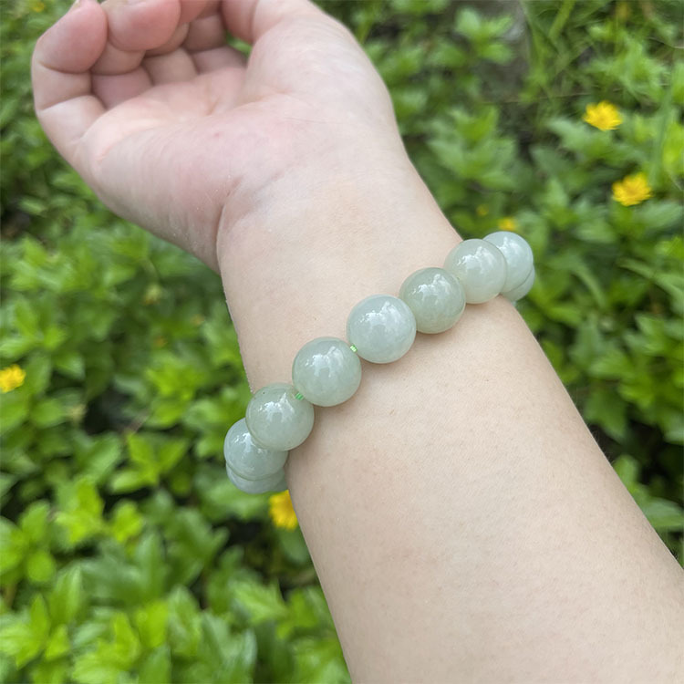 Faint Green Jadeite Bracelet (PJA00013)