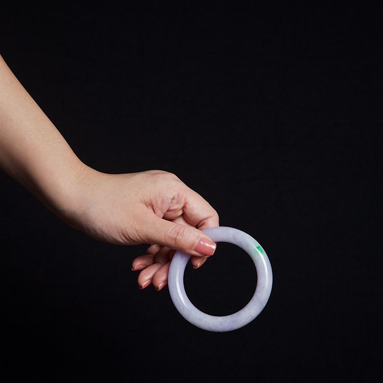 Icy Translucent Light Lavender Round Bangle (PJA00067)