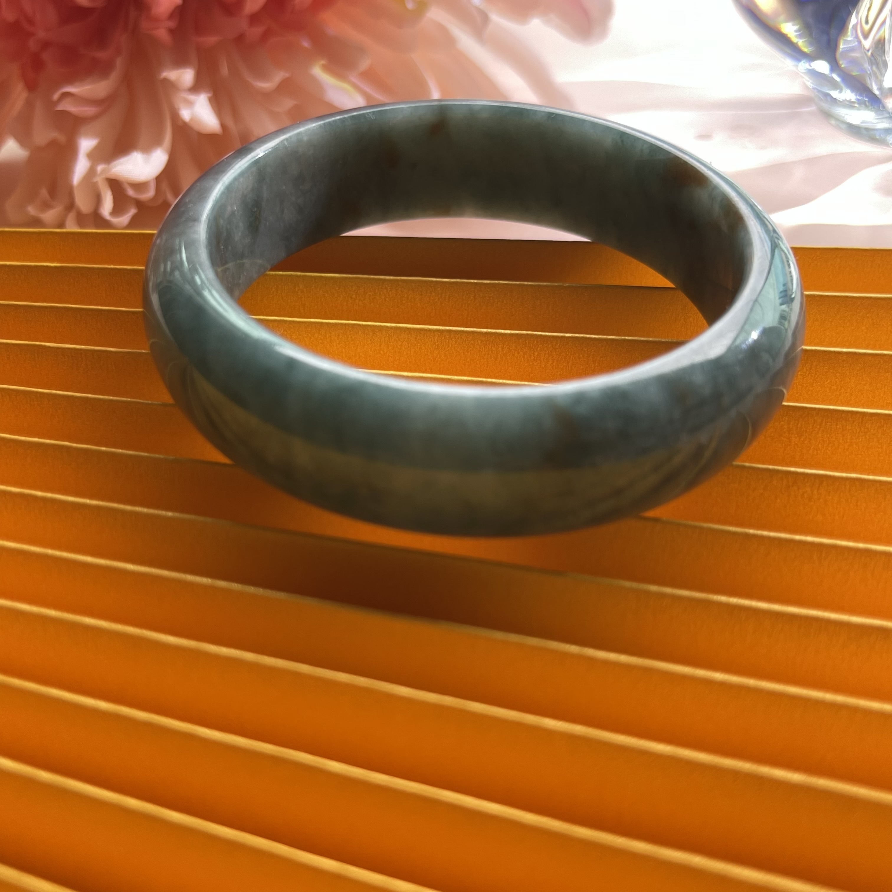 Creamy Bluish Green with Red Florals Bangle (PJA00112)