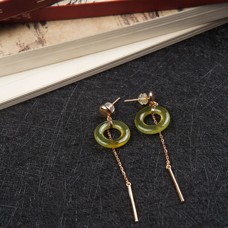 Olive Green Loops Earrings (PJA00031)