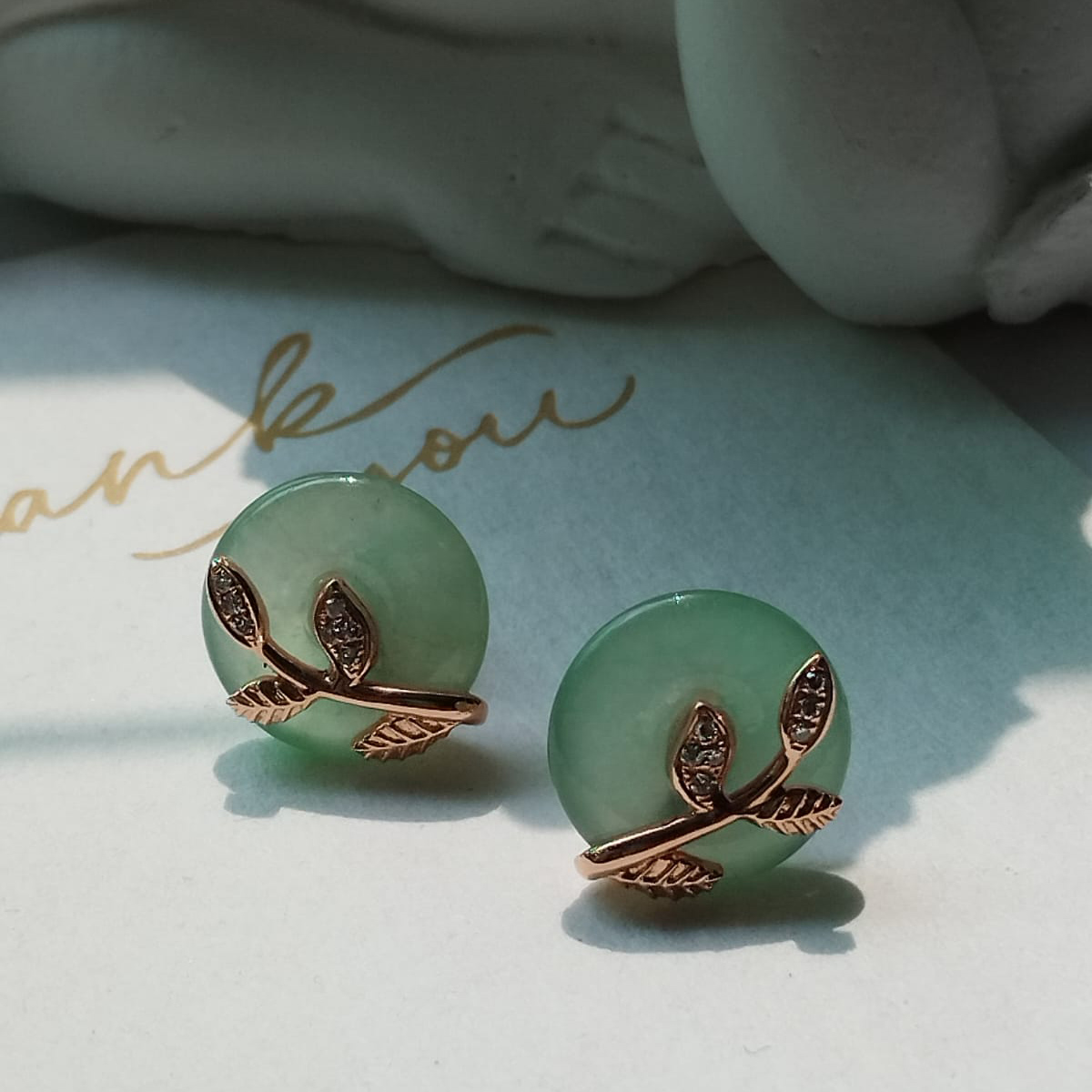 Icy Safety Coins Jade Earrings (PJA00181) 