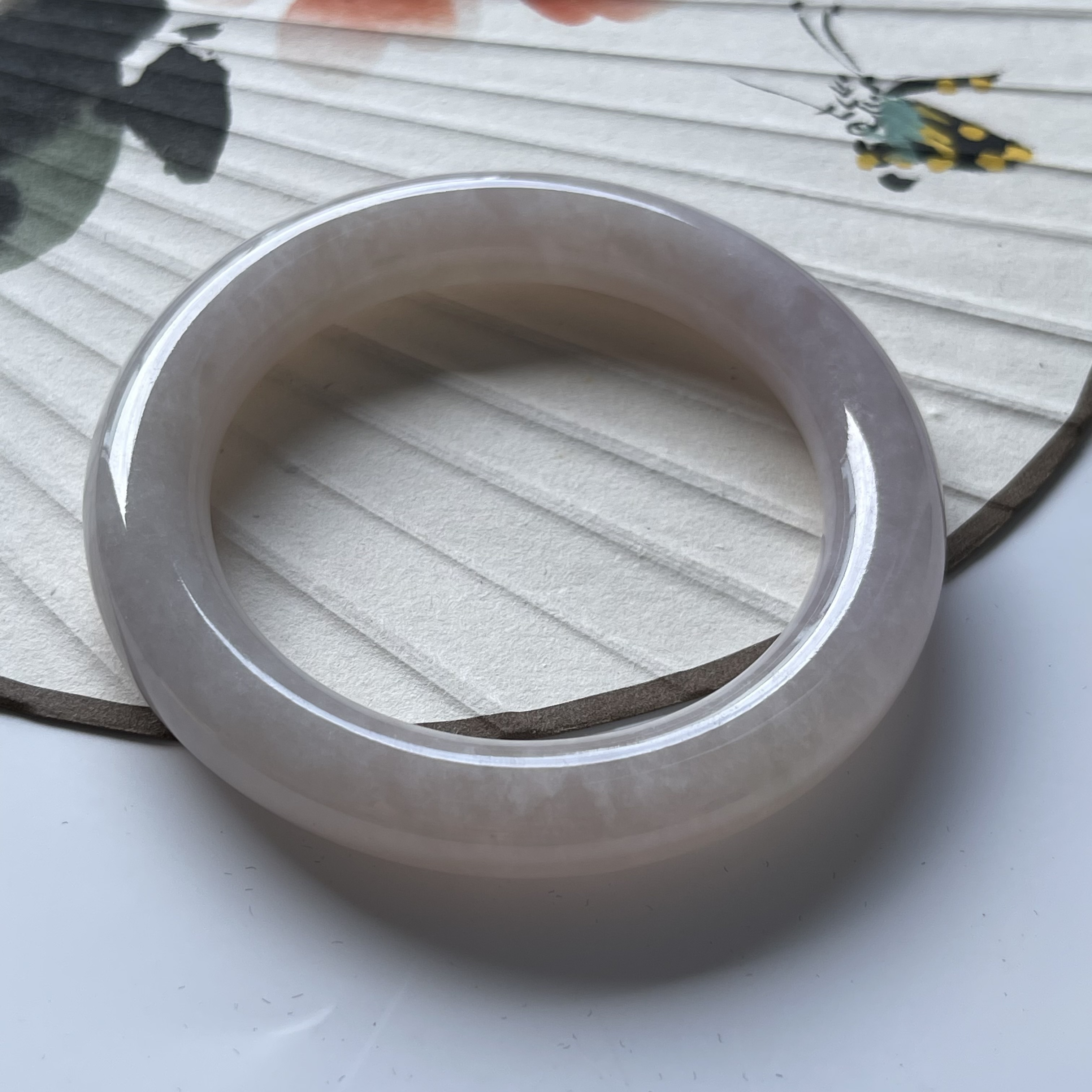 Icy Translucent Light Pink Round Bangle (PJA00072)