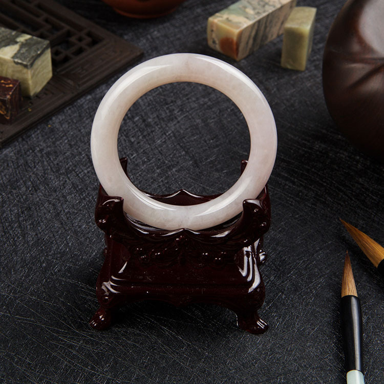 Icy Translucent Light Pink Round Bangle (PJA00072)