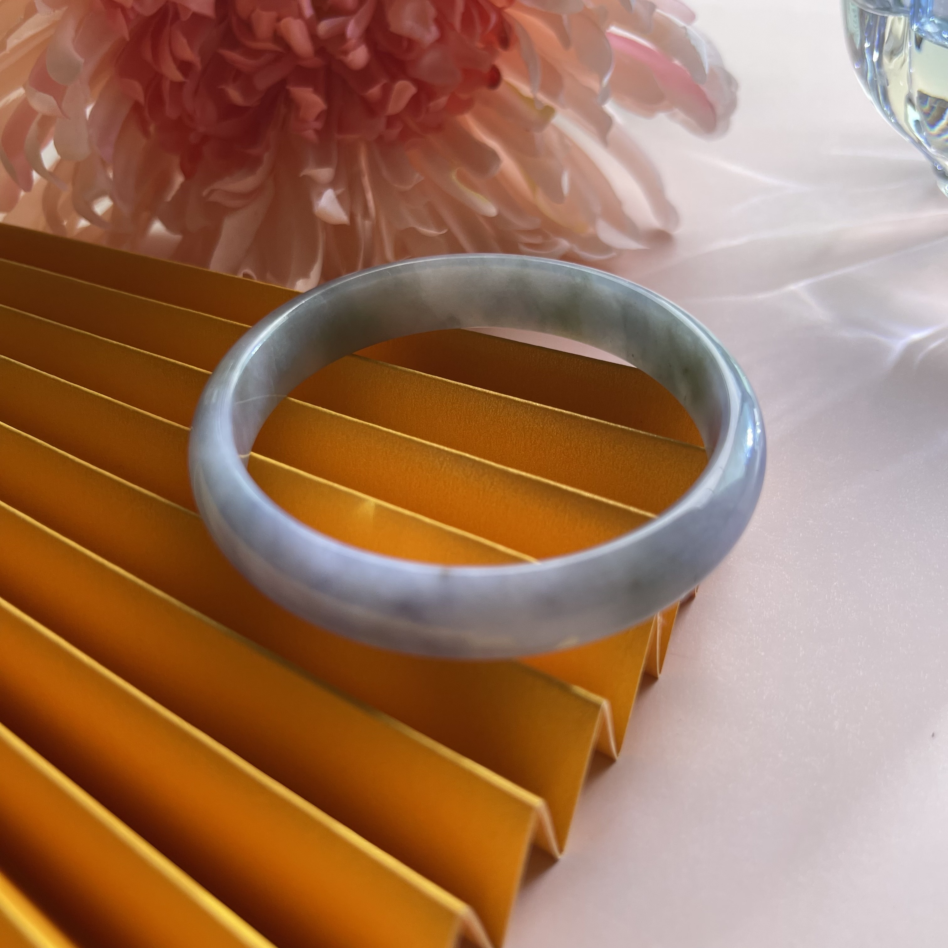Violet Green Jadeite Bangle (PJA00109)