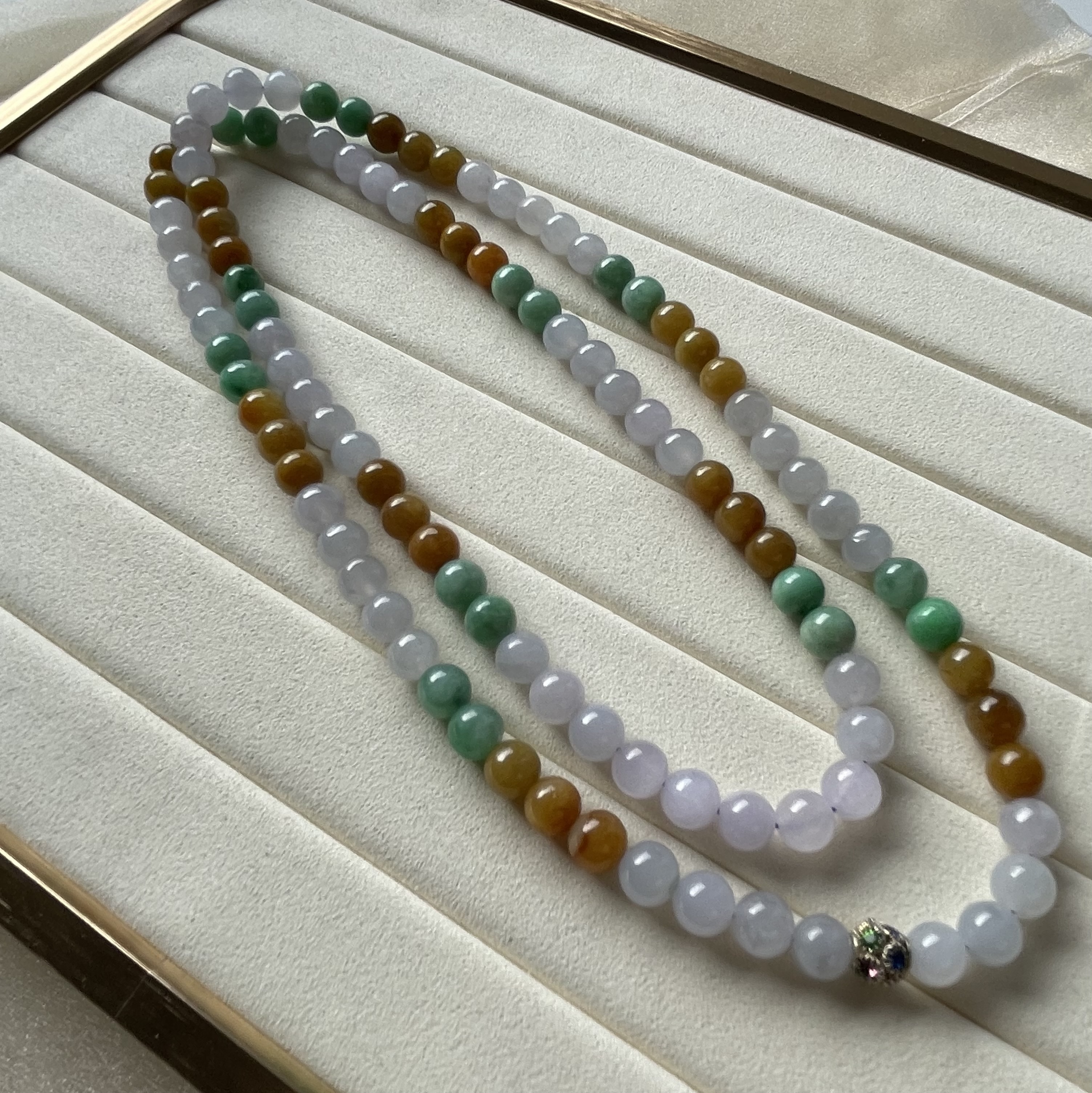 Multi Color Jadeite Beads Bracelet or Necklace (PJA00015)