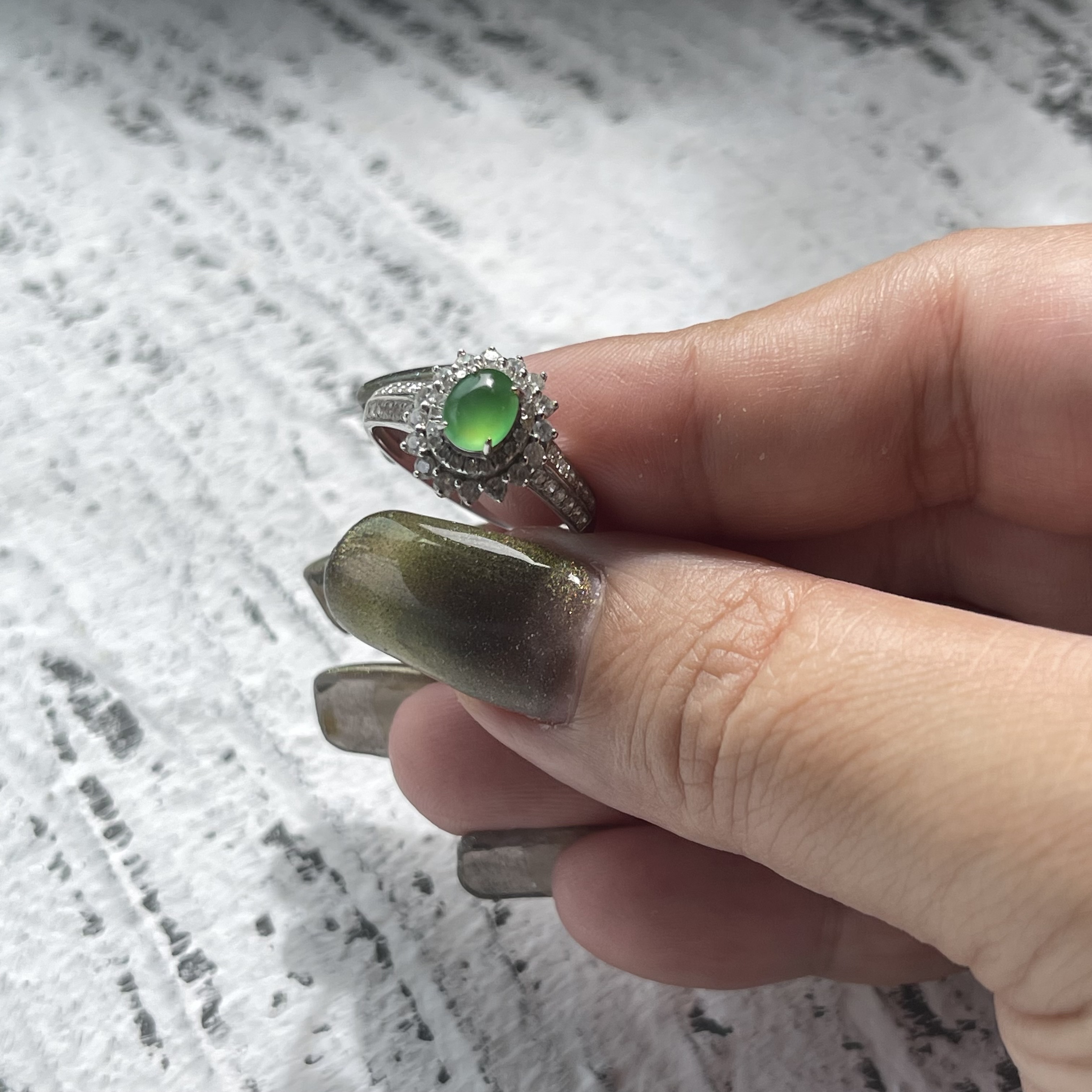 Vibrant Green Jadeite Ring (PJA00049)