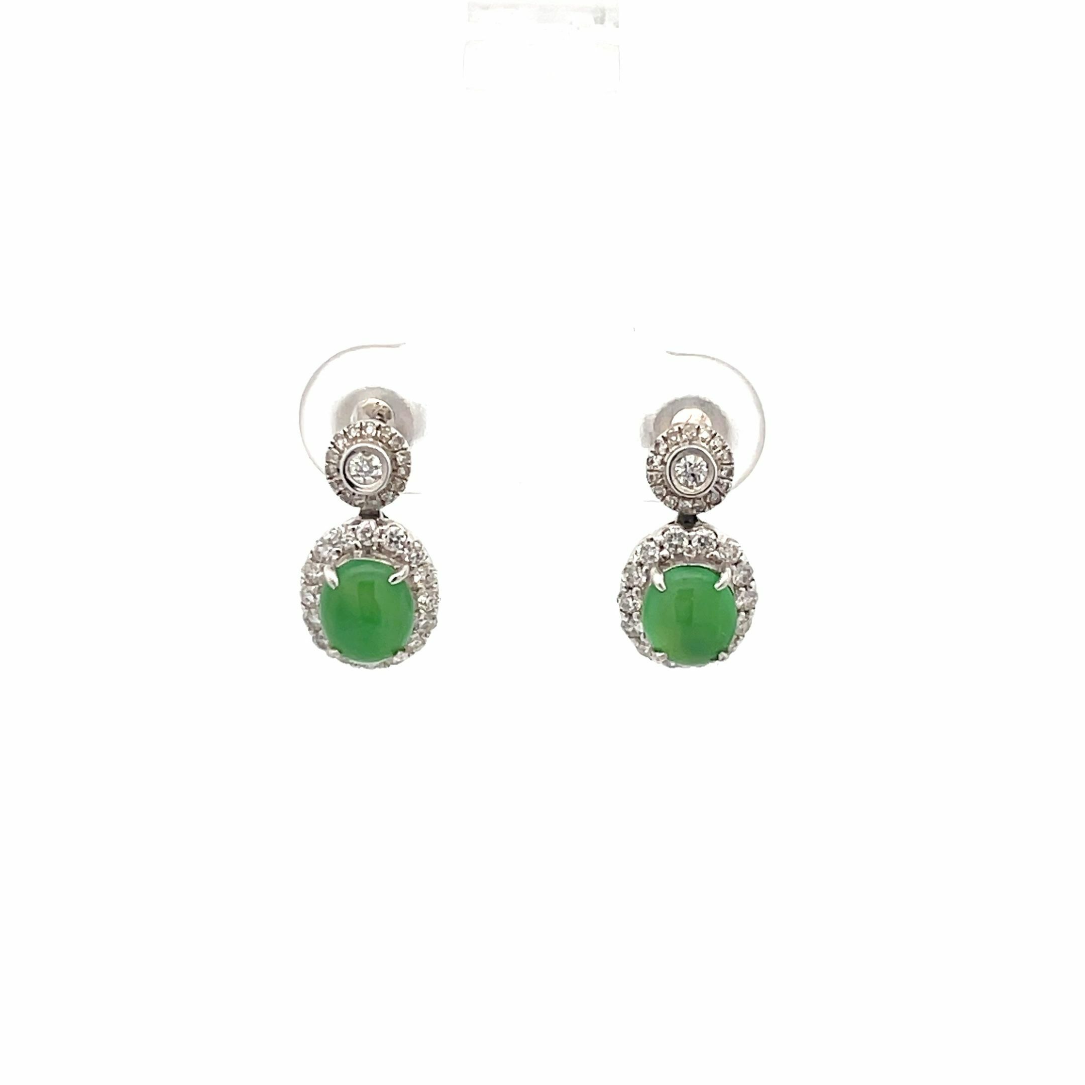 Vibrant Green Jadeite Earrings (PJA00050)
