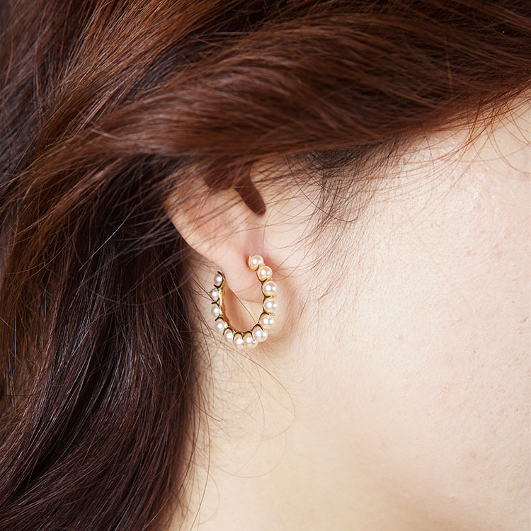 Pink Baby Akoya Hoop Earrings (PPE00005)