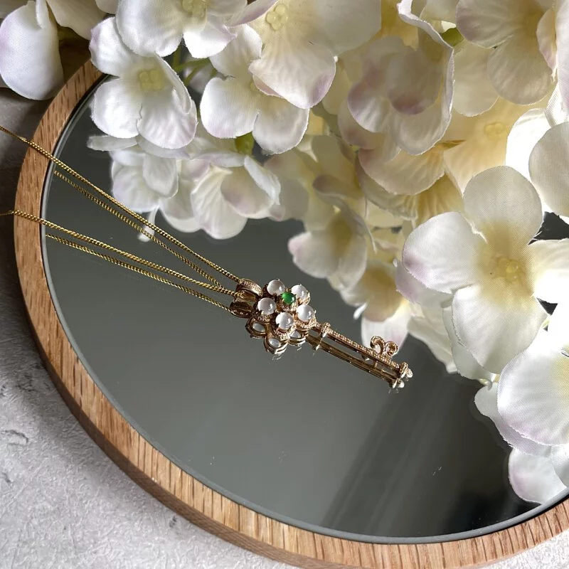 Clear White Jadeite Key Pendant (PJA00053)