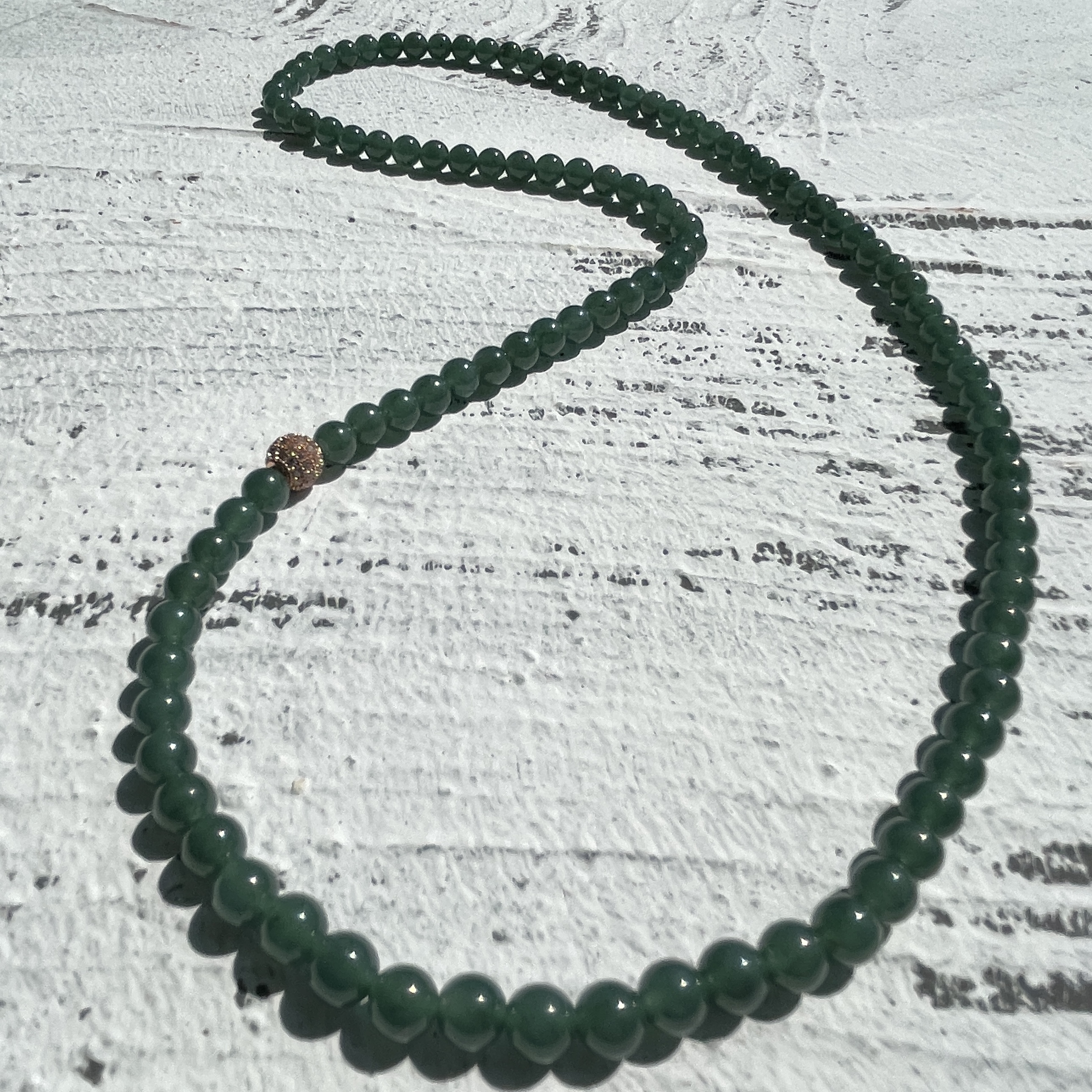 Bluish Green Jadeite Beads Bracelet or Necklace (PJA00183)