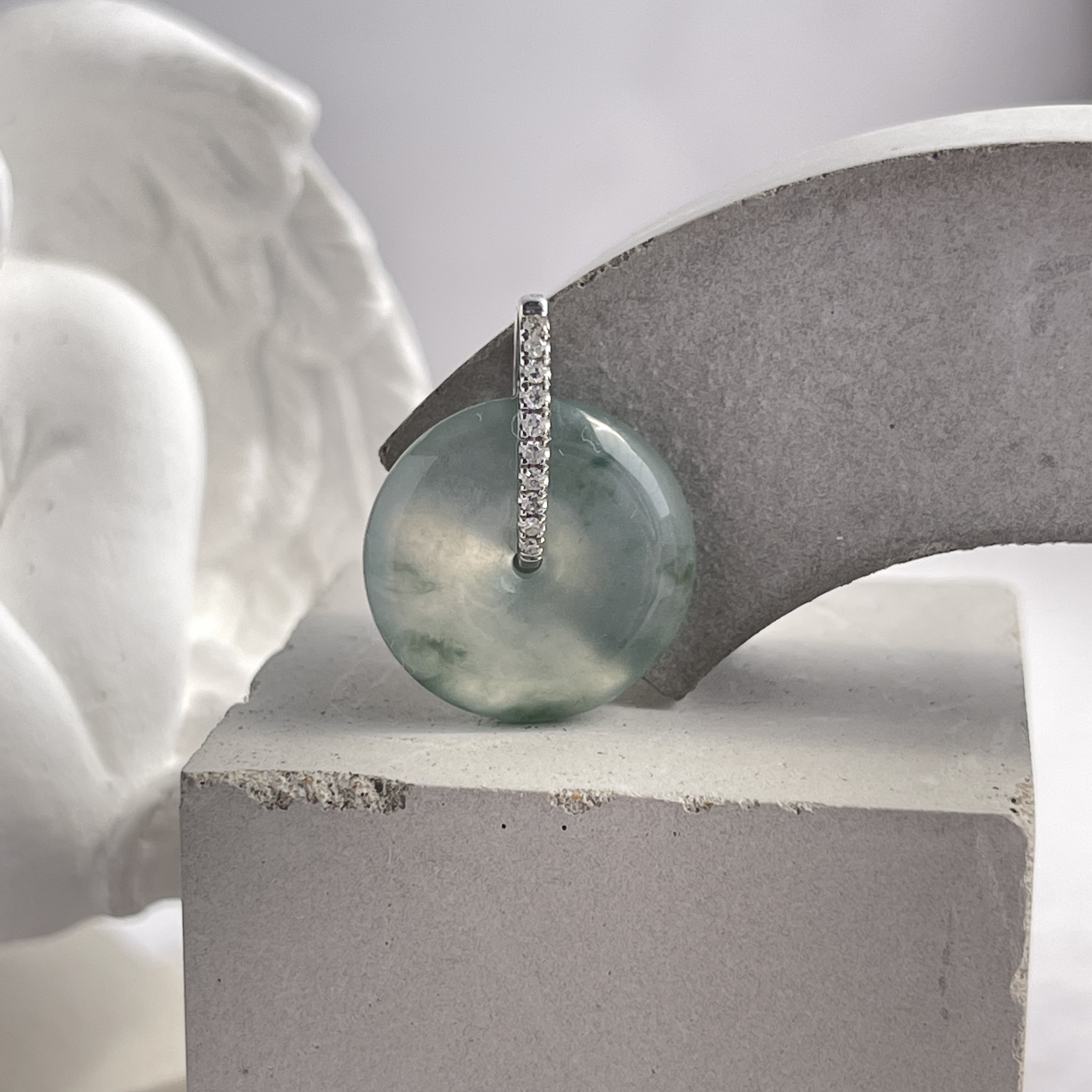 Icy Clear White with Green Patches Safety Coin (PJA00199)