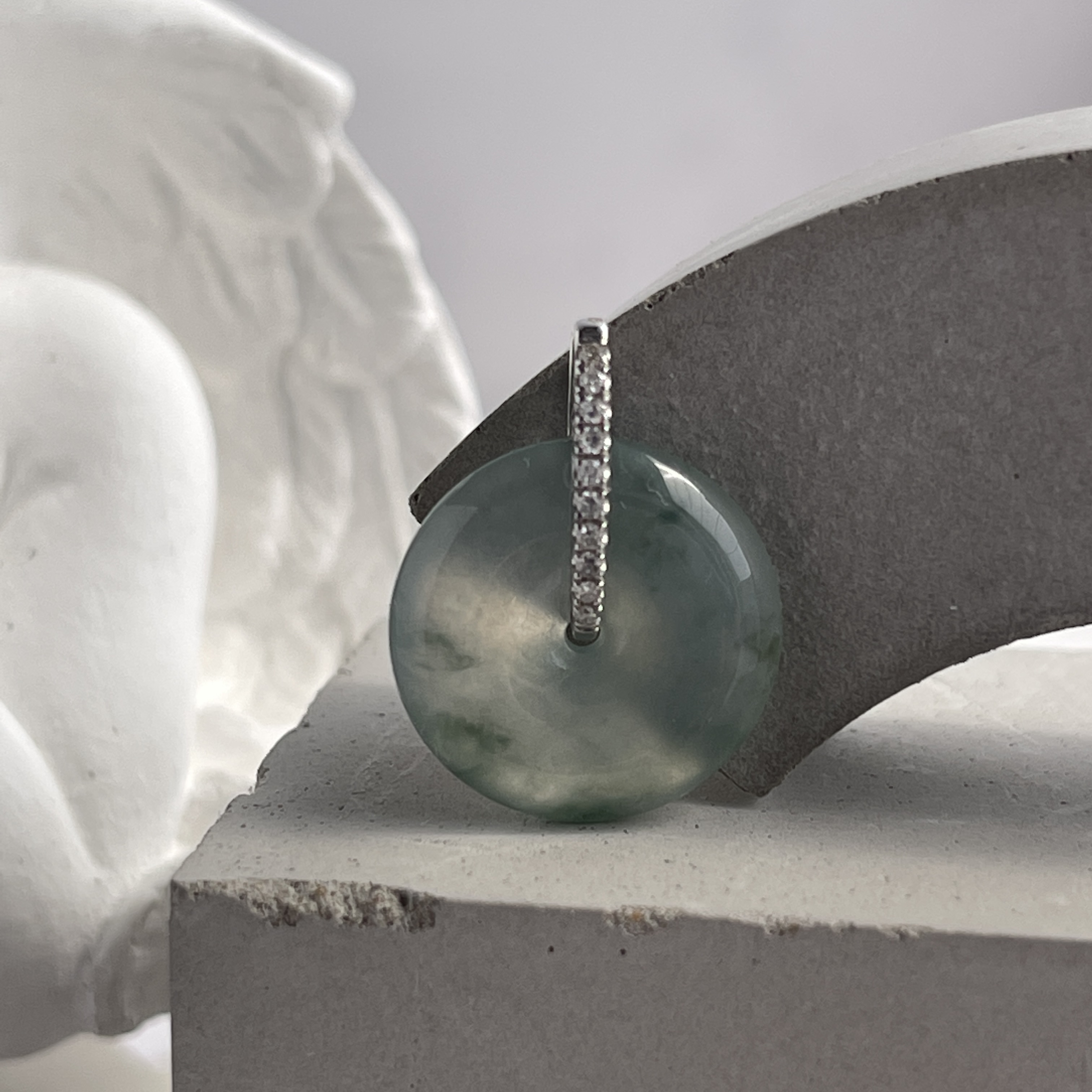 Icy Clear White with Green Patches Safety Coin (PJA00199)