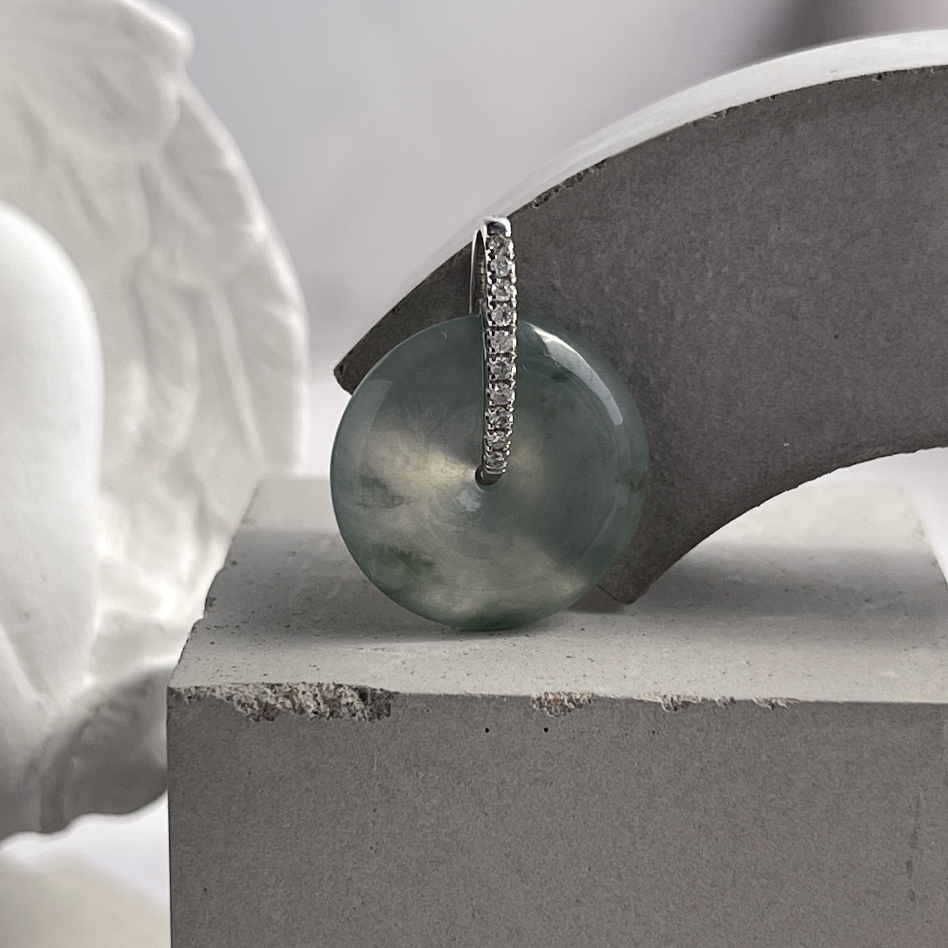 Icy Clear White with Green Patches Safety Coin (PJA00199)