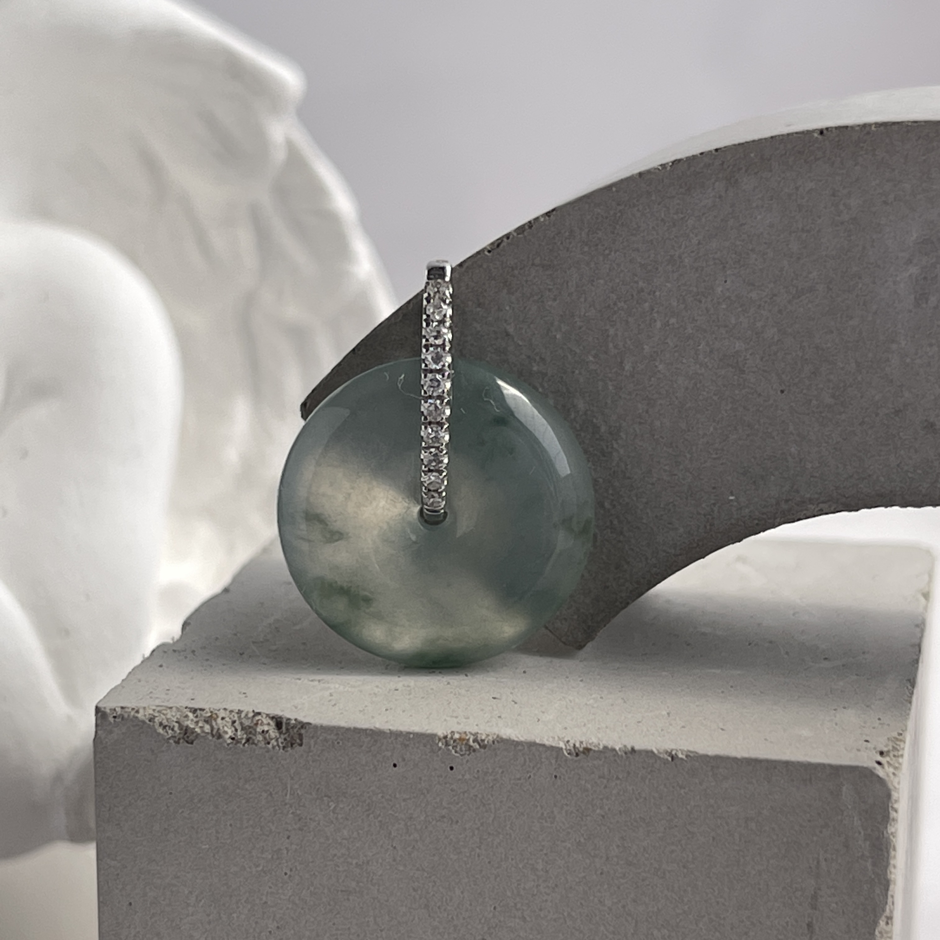 Icy Clear White with Green Patches Safety Coin (PJA00199)