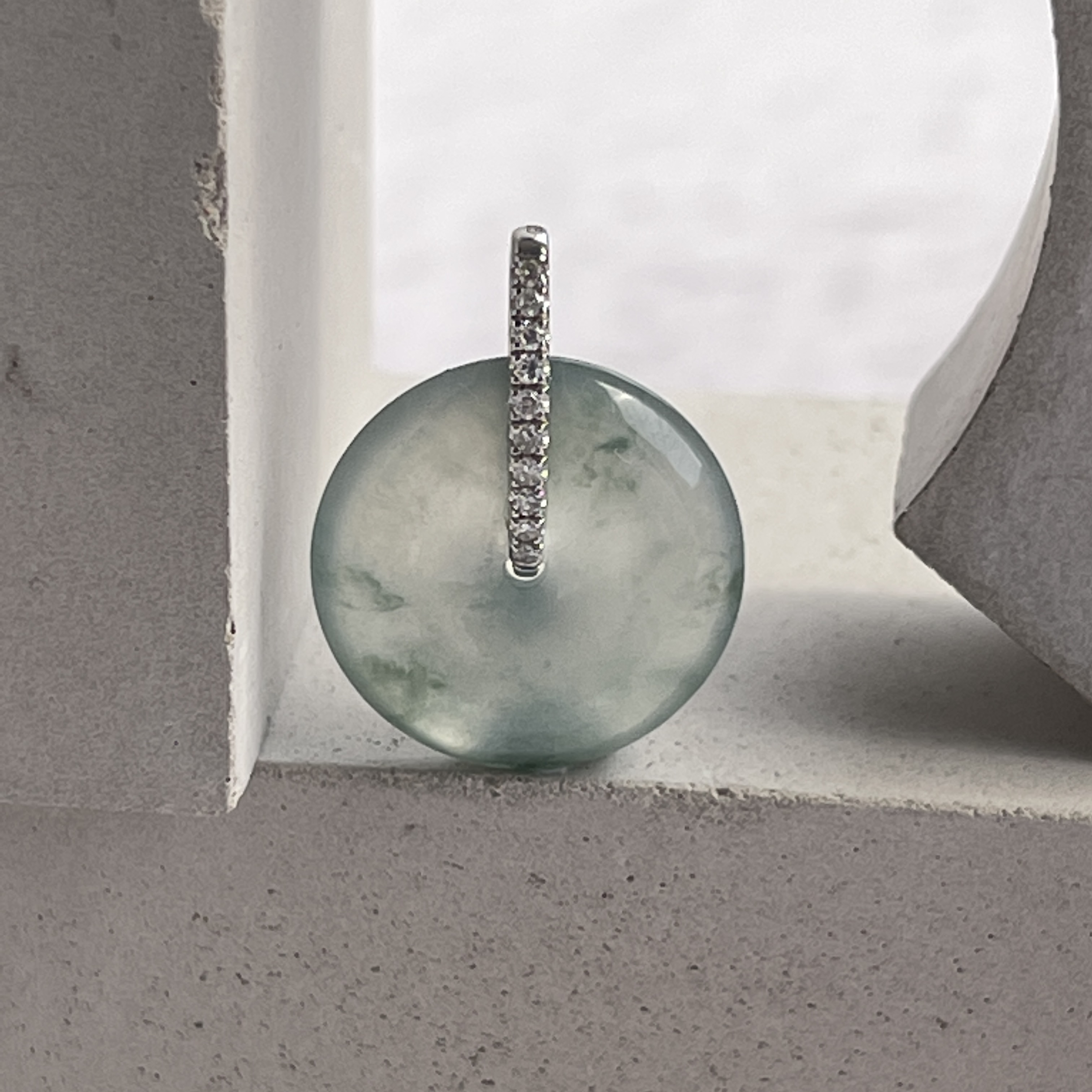 Icy Clear White with Green Patches Safety Coin (PJA00199)