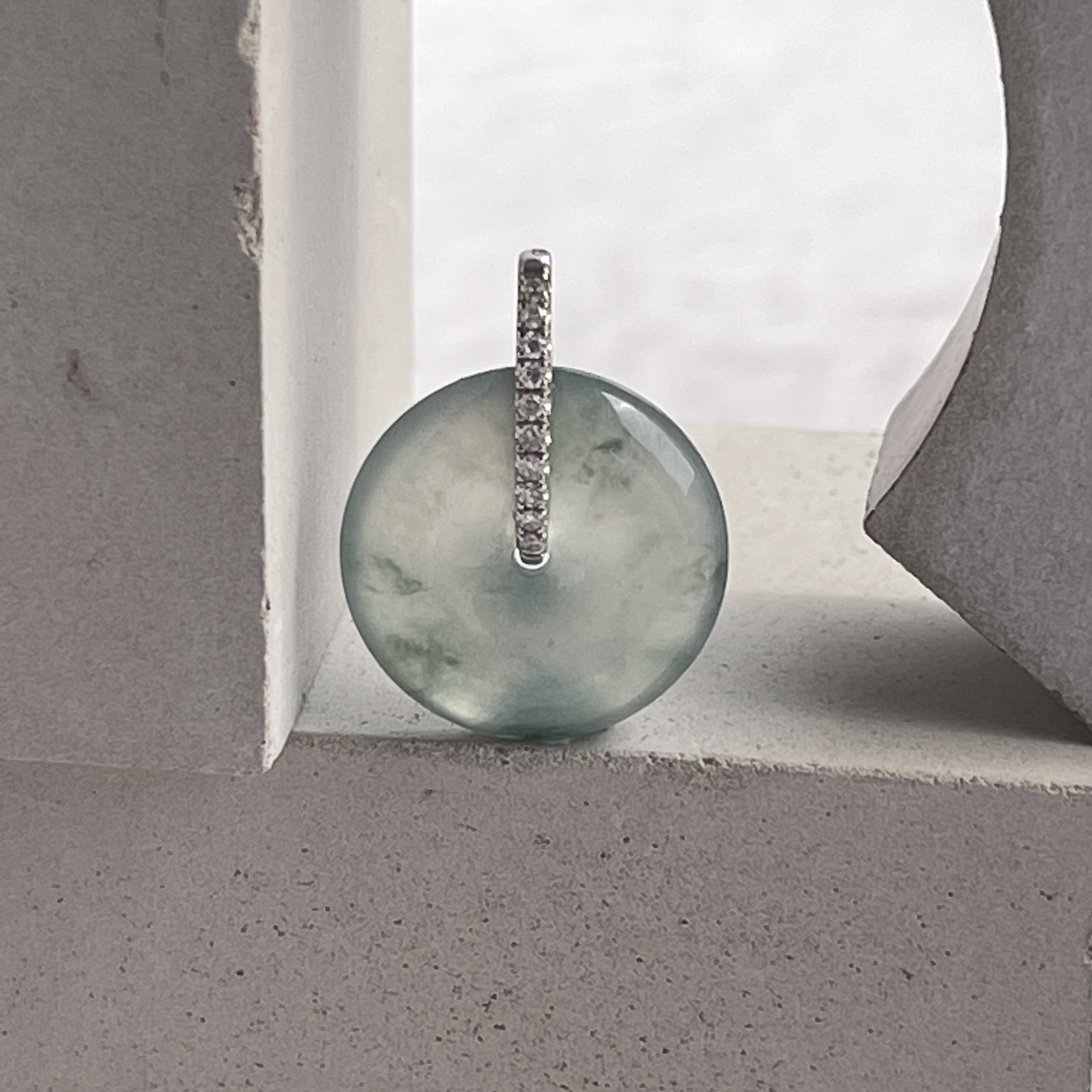 Icy Clear White with Green Patches Safety Coin (PJA00199)