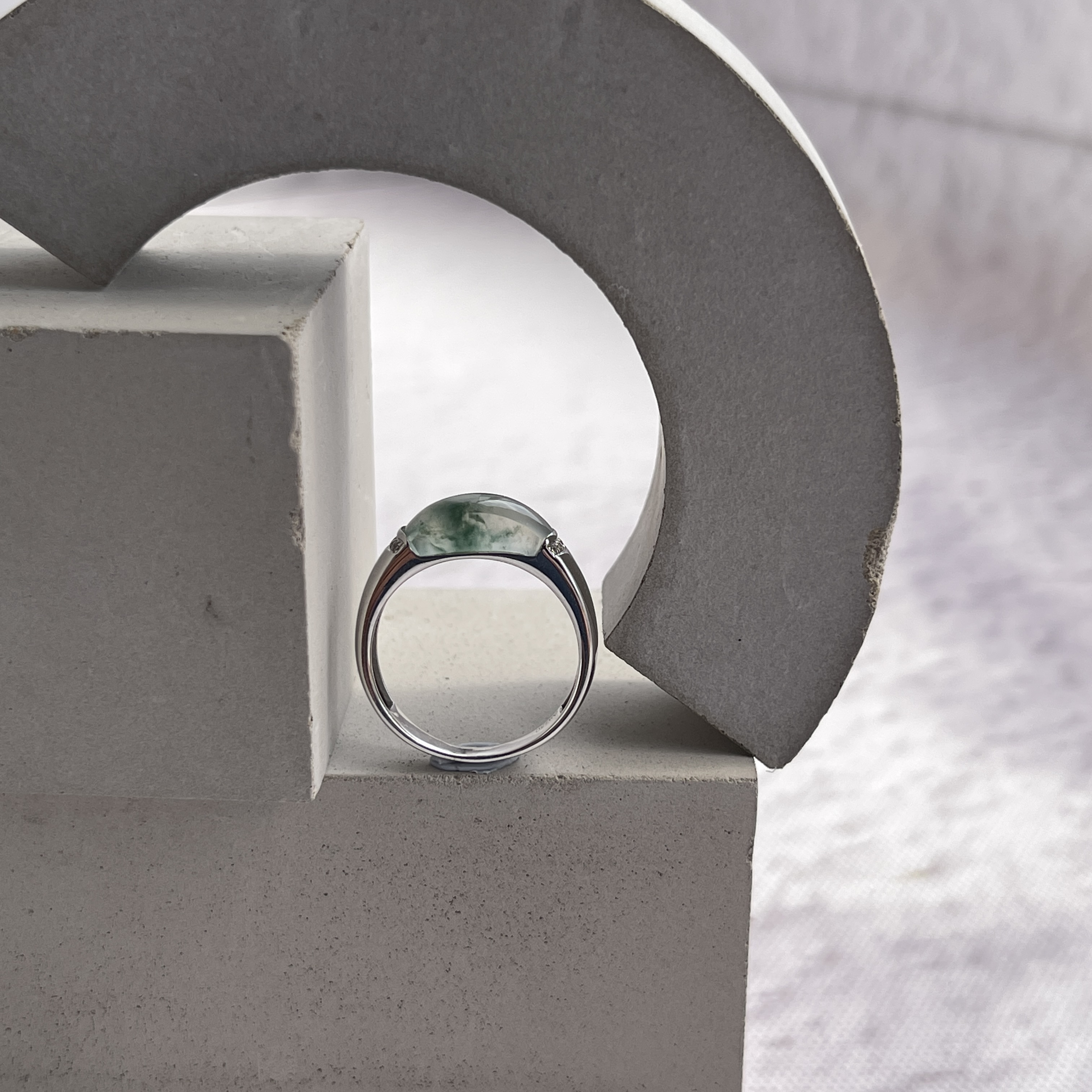 Glassy Variety Jade Saddle Ring (PJA00200) 