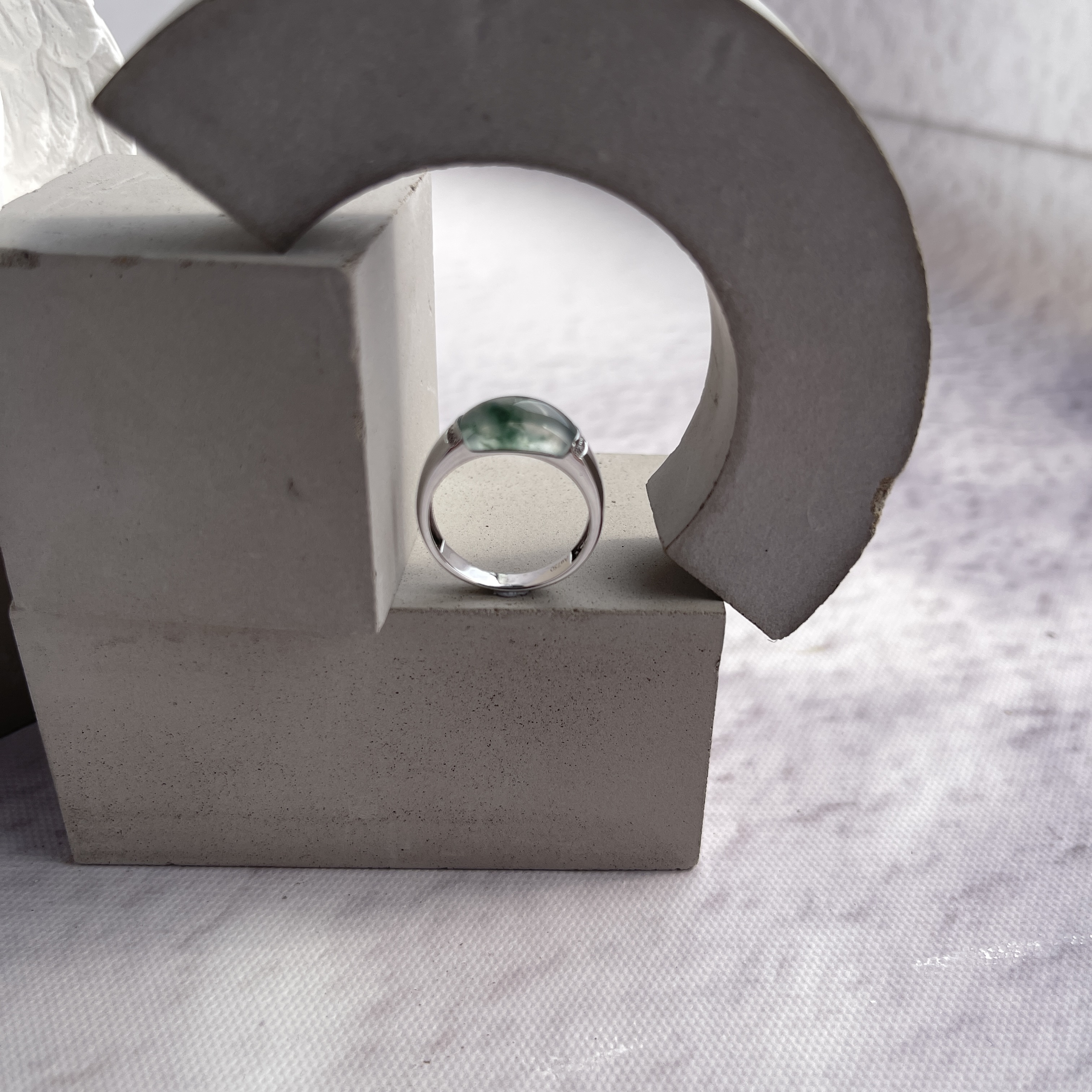 Glassy Variety Jade Saddle Ring (PJA00200) 