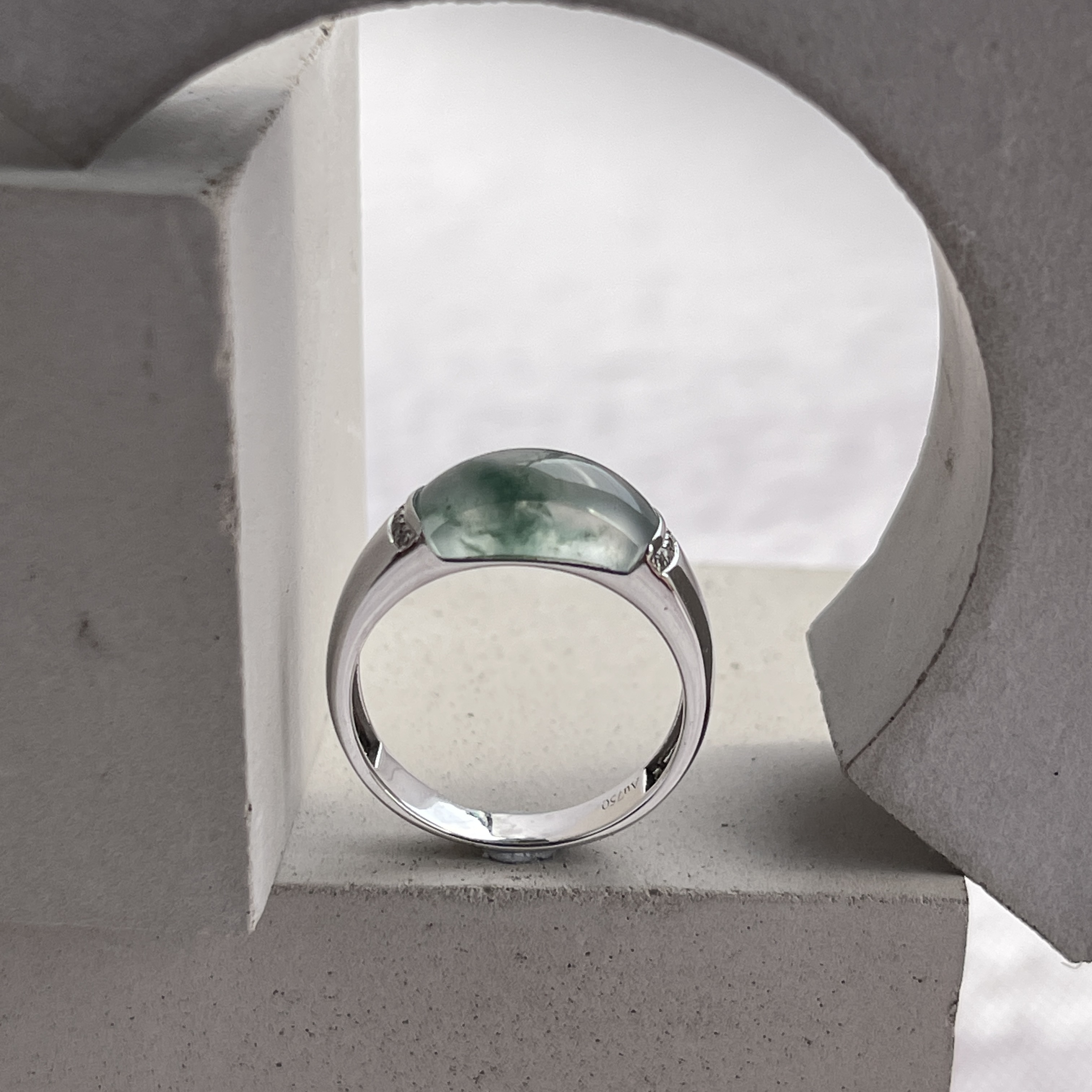 Glassy Variety Jade Saddle Ring (PJA00200) 