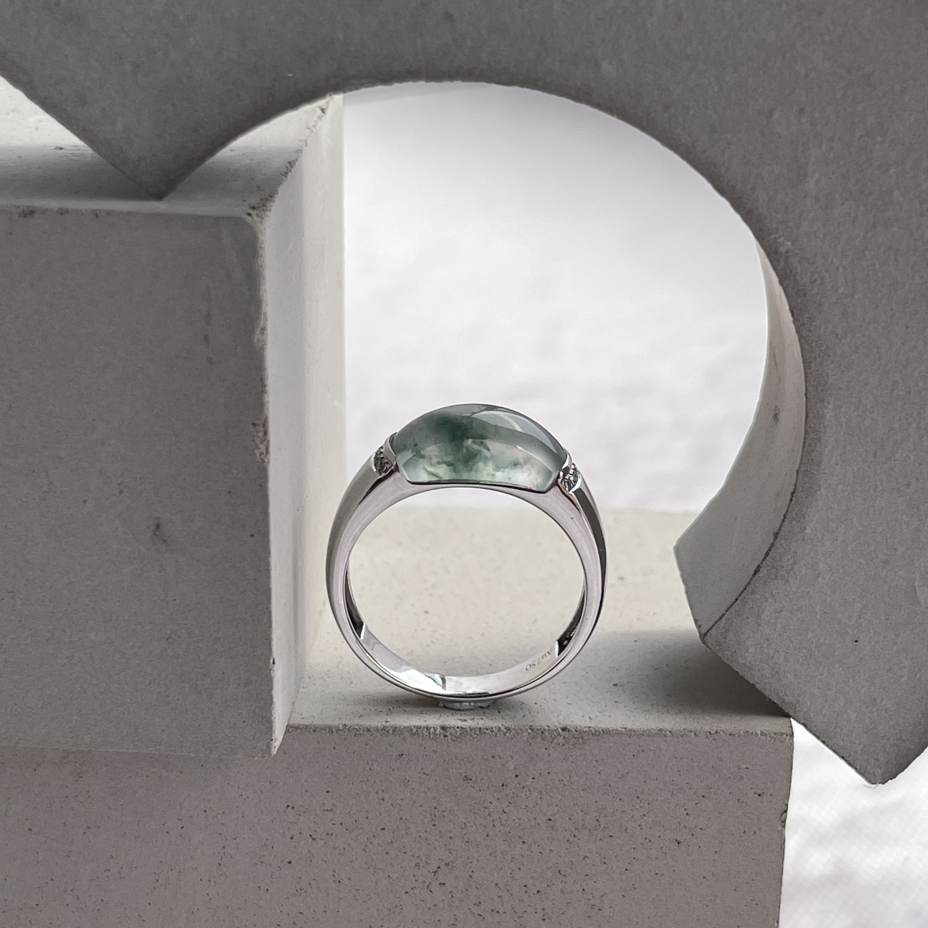 Glassy Variety Jade Saddle Ring (PJA00200) 